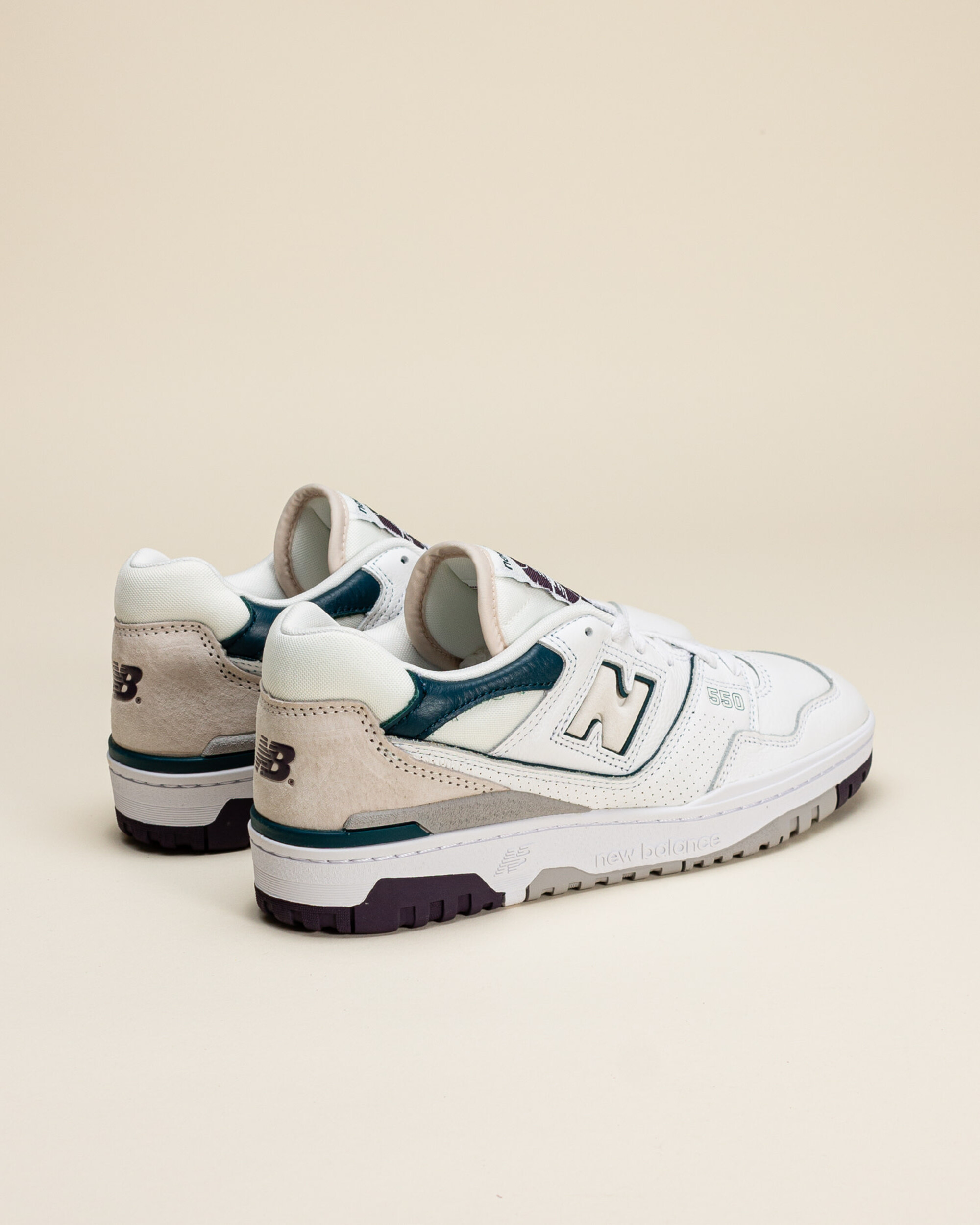 New Balance BB550WCB White / Green / Purple - Lockwood Skateshop