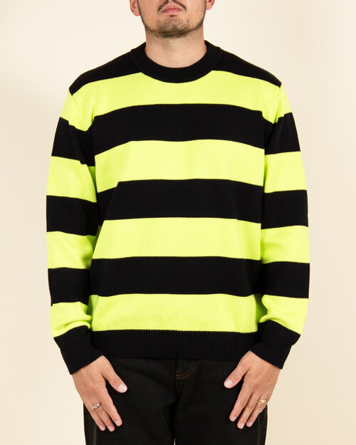 Lack Of Guidance Lack Of Guidance Scott Knit Sweater - Black/Lime Green