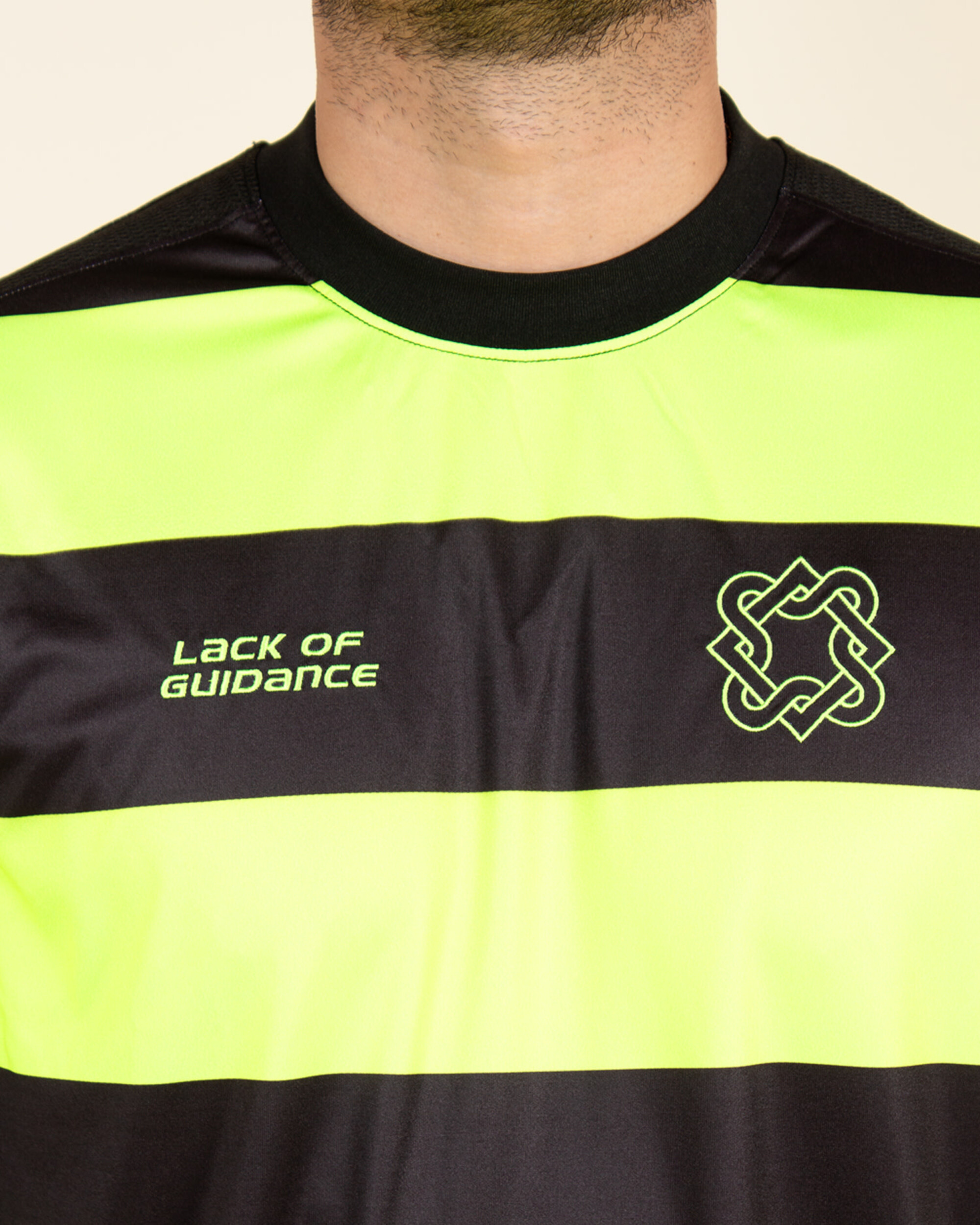 Lack Of Guidance Scott Football Shirt Long-sleeve - Black/Neon Green