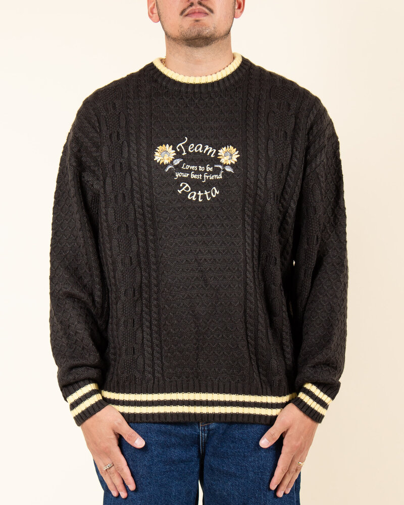 Patta Patta Loves You Cable Knitted Sweater - Black