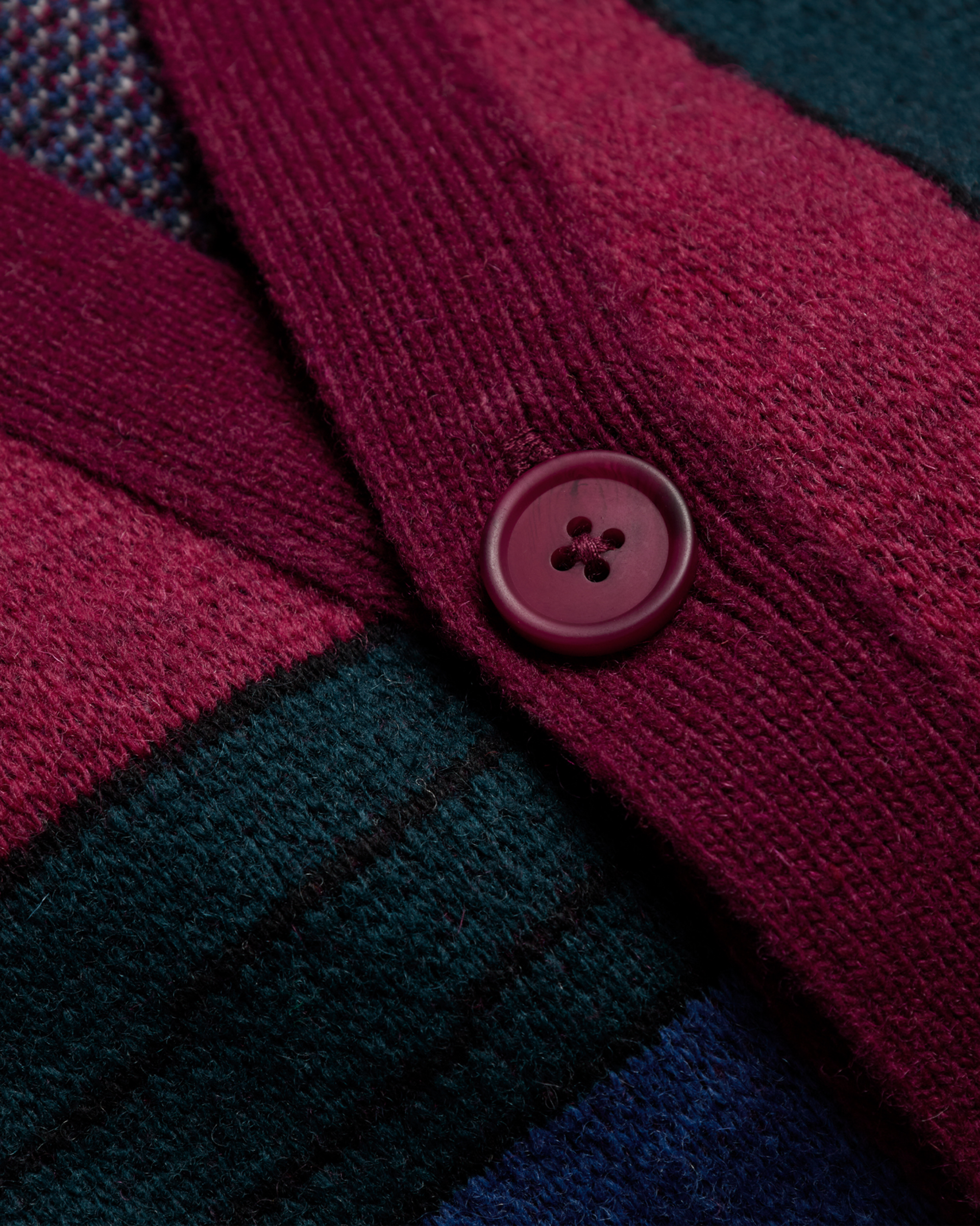 Parra No Parking Knitted Cardigan - Beet Red