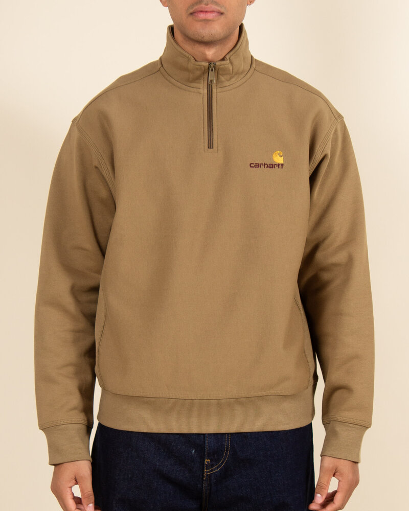 Carhartt WIP Carhartt WIP Half Zip American Script Sweatshirt - Larch