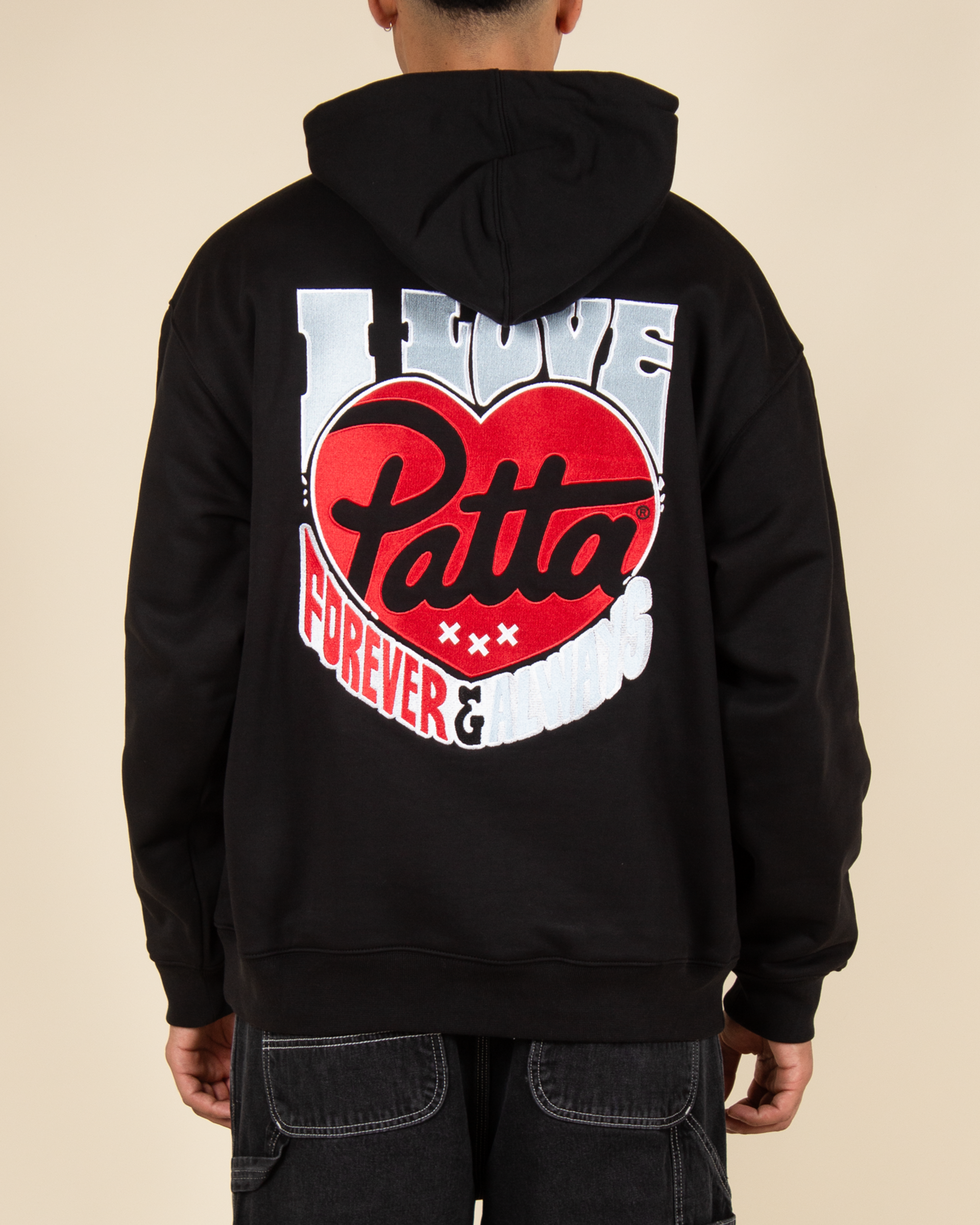 Patta Forever & Always Boxy  Hooded Sweater - Black