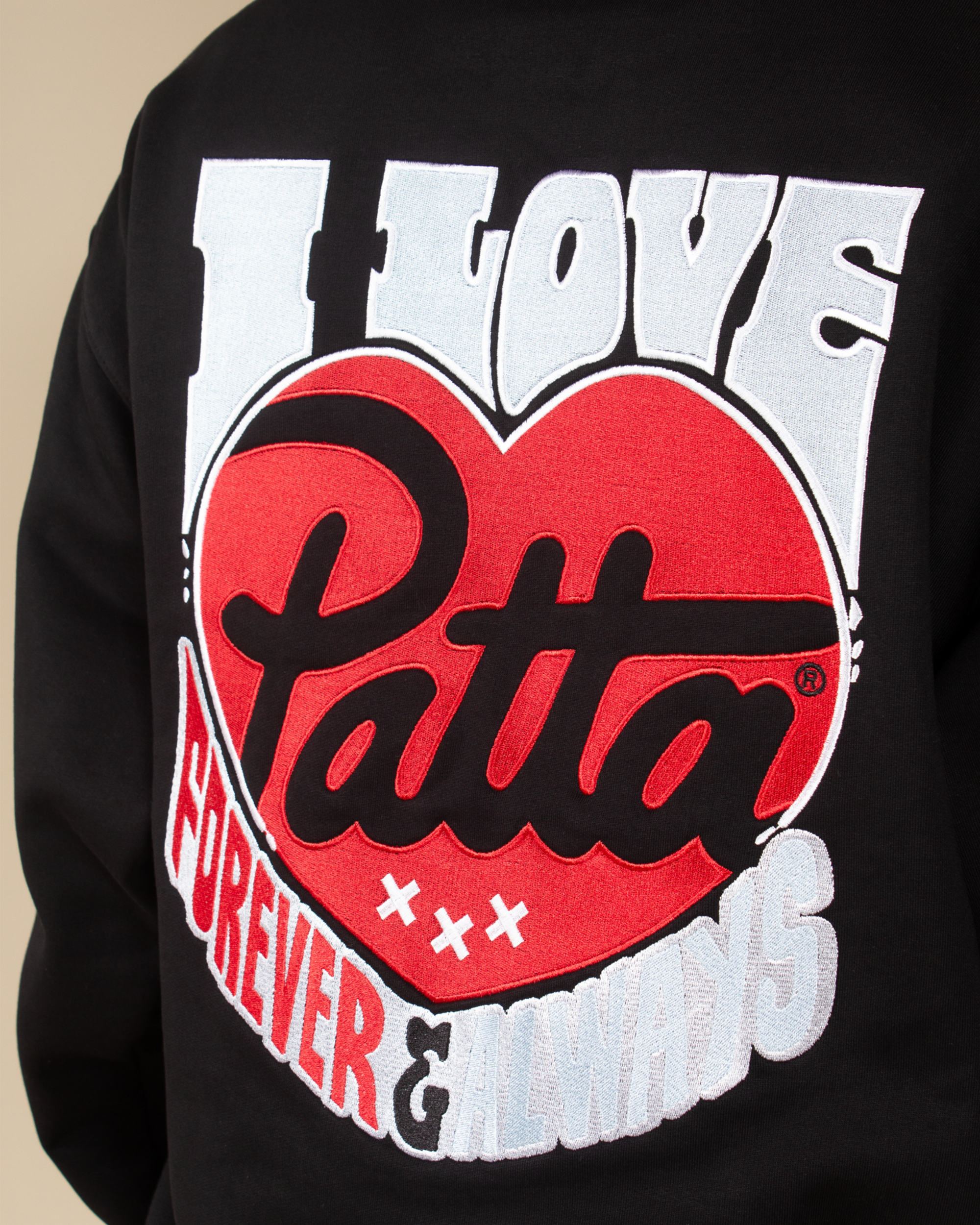 Patta Forever & Always Boxy  Hooded Sweater - Black