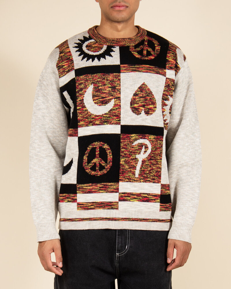 Patta Patta Jacquard Crayon Knitted Sweater - Space Dye/Dark Blue