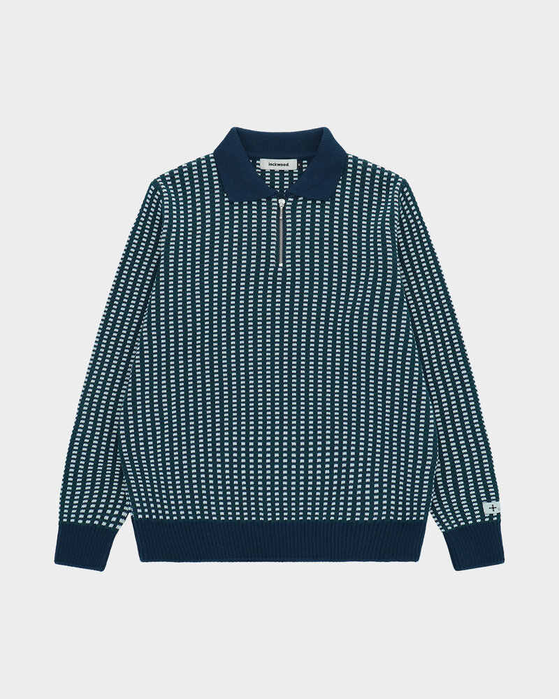 Lockwood Lockwood Half Zip Knit Checkered - Navy