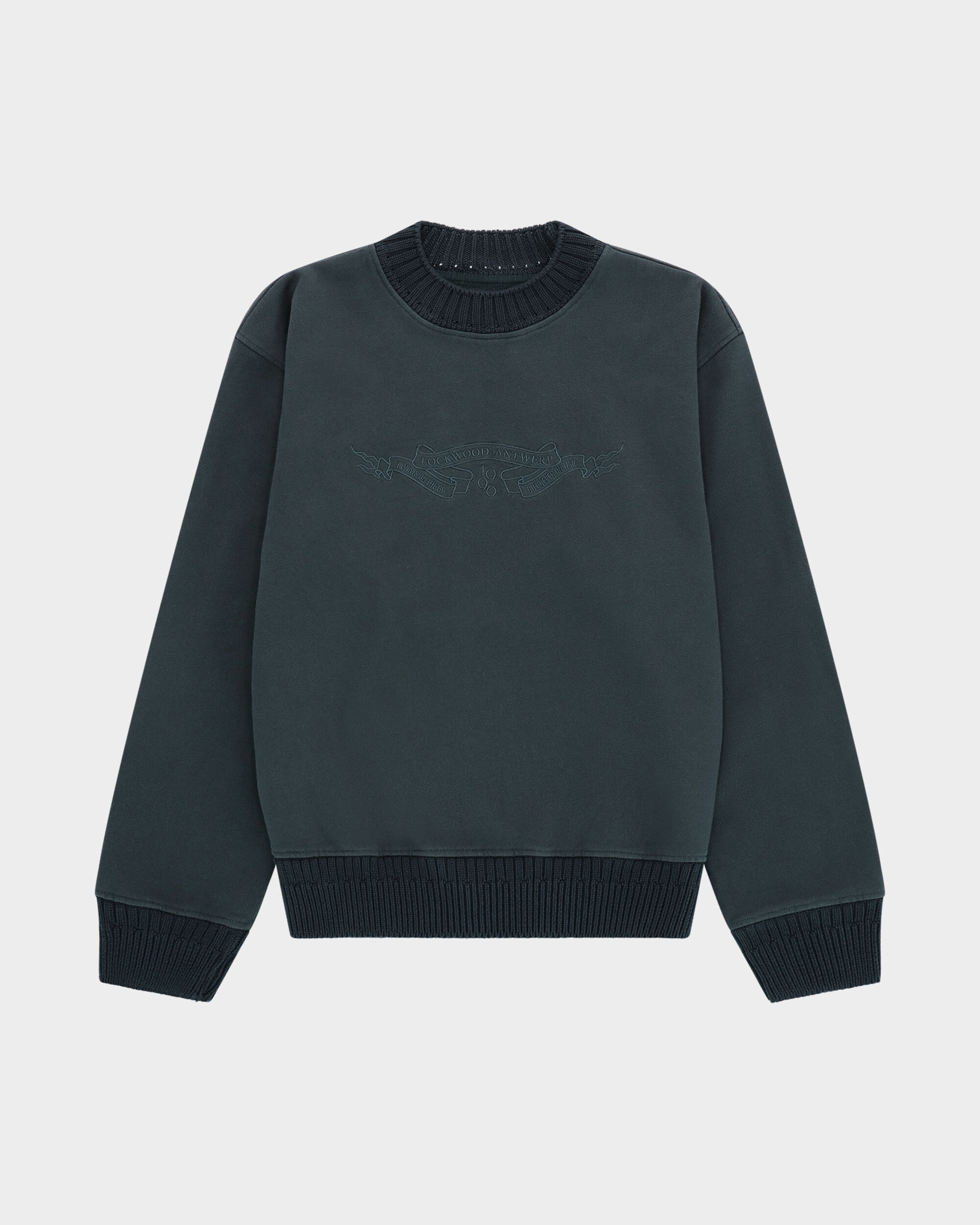 Lockwood Too Late Mock Neck Sweat - Concrete Grey