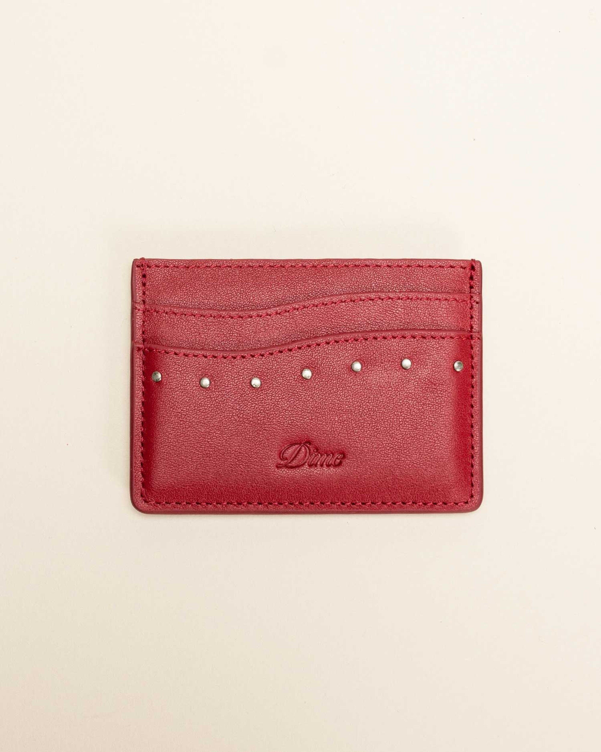 Dime Studded Cardholder - Red