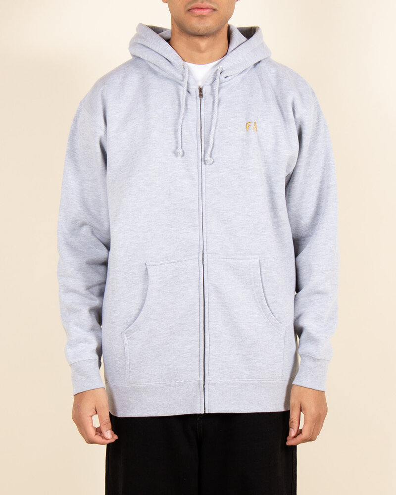 Fucking Awesome Fucking Awesome Lesser God Embroidered Zip Up Hoodie - Heather Grey