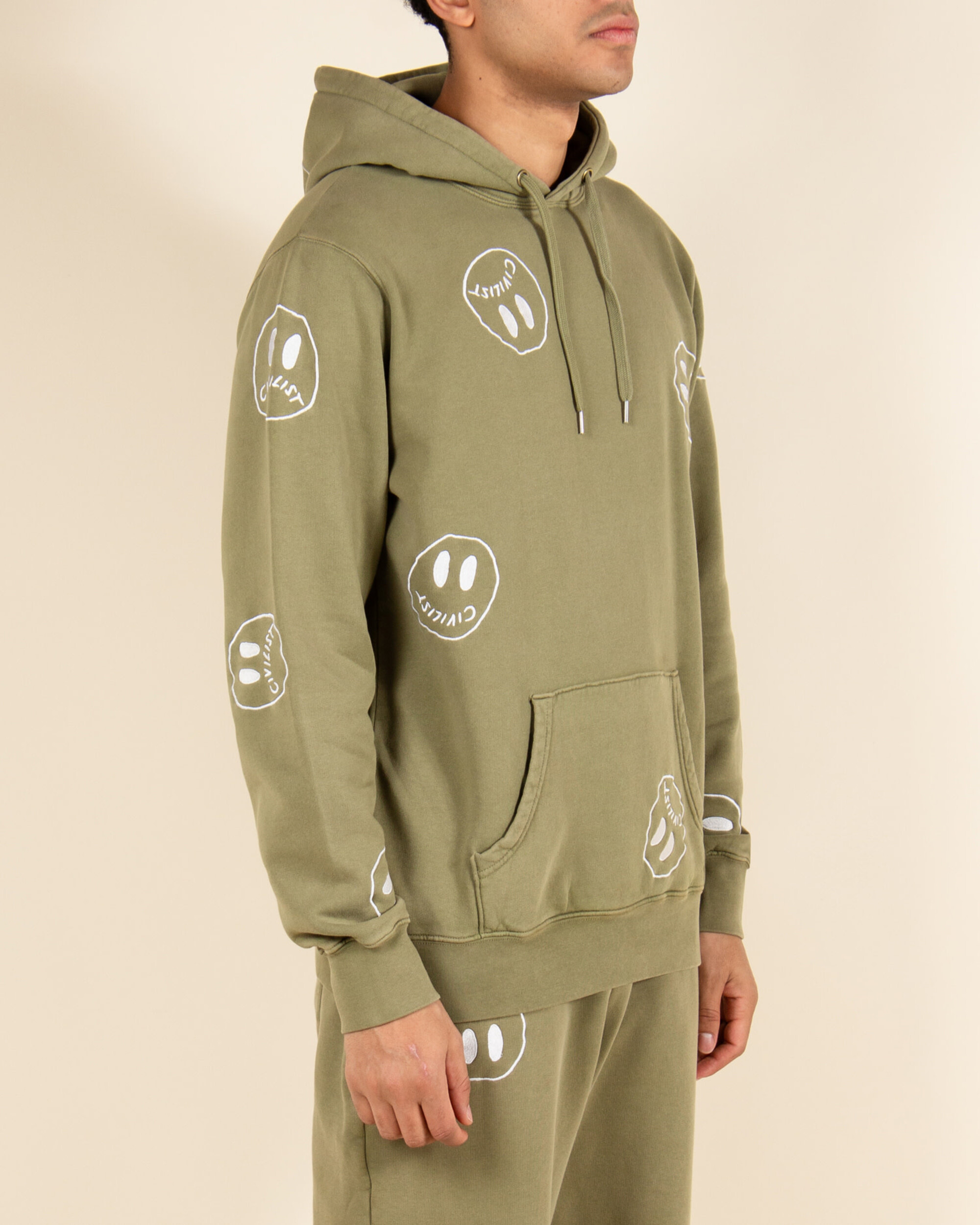 Civilist Allover Smiler Hoodie - Olive