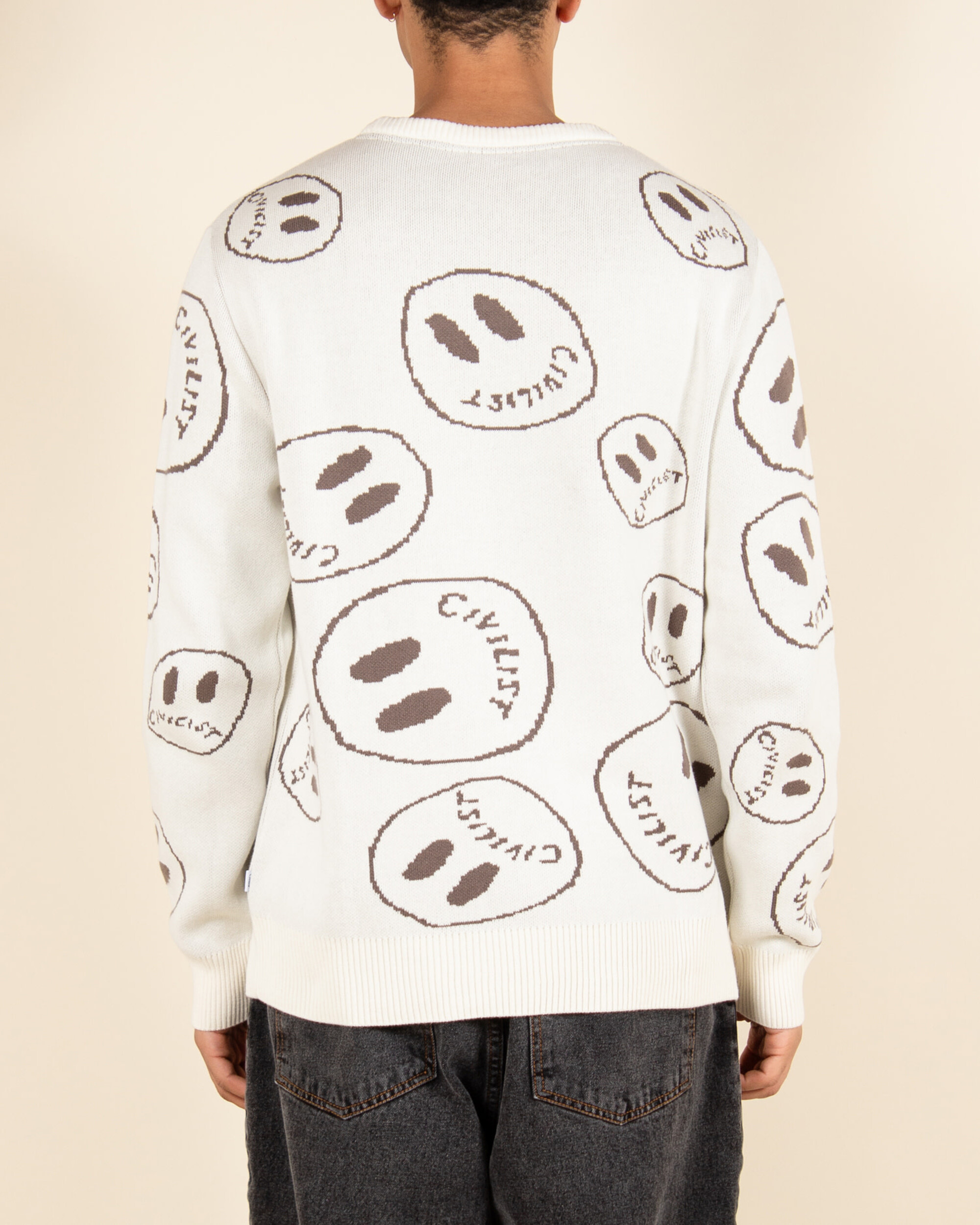 Civilist Smiler Knit Crew - Ecru