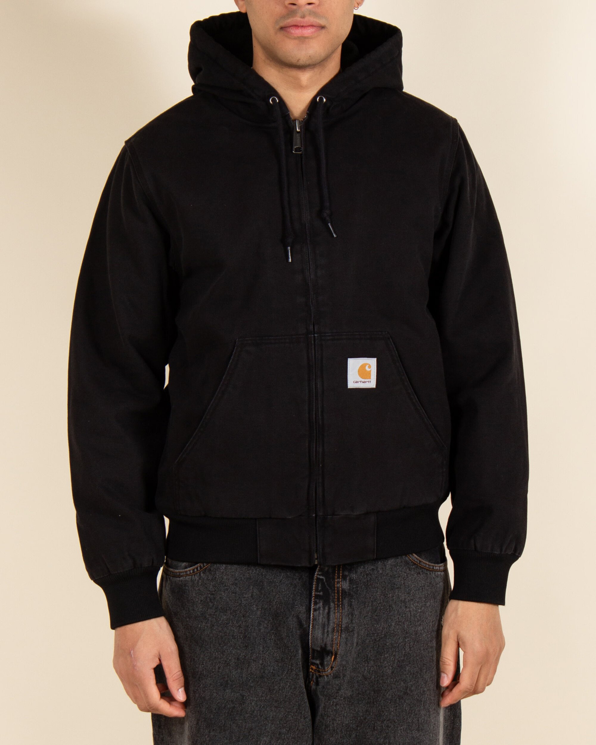 Carhartt WIP Active Jacket - Black Heavy Stone wash - Lockwood