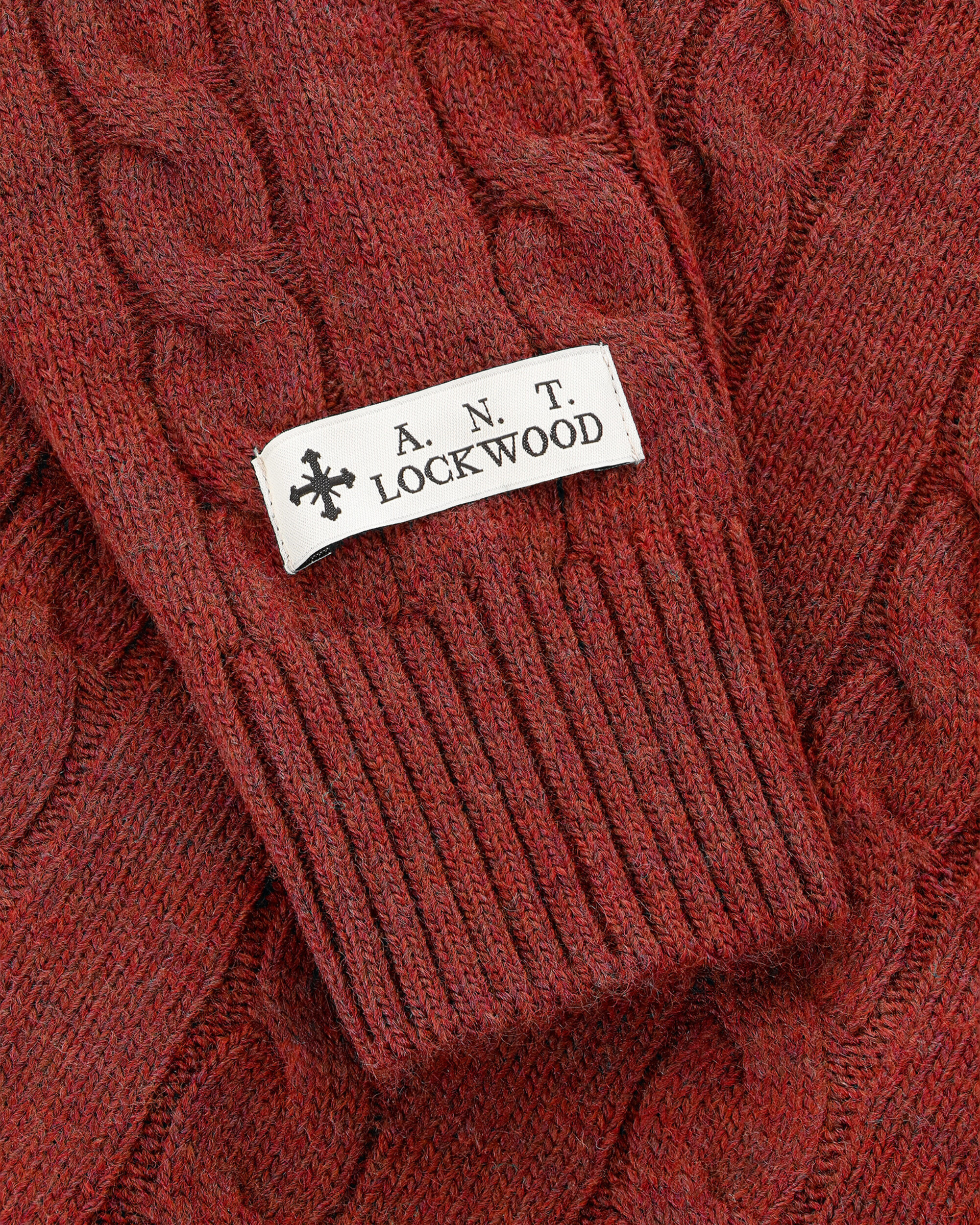 Lockwood Cable Knit Zip - Dark Red