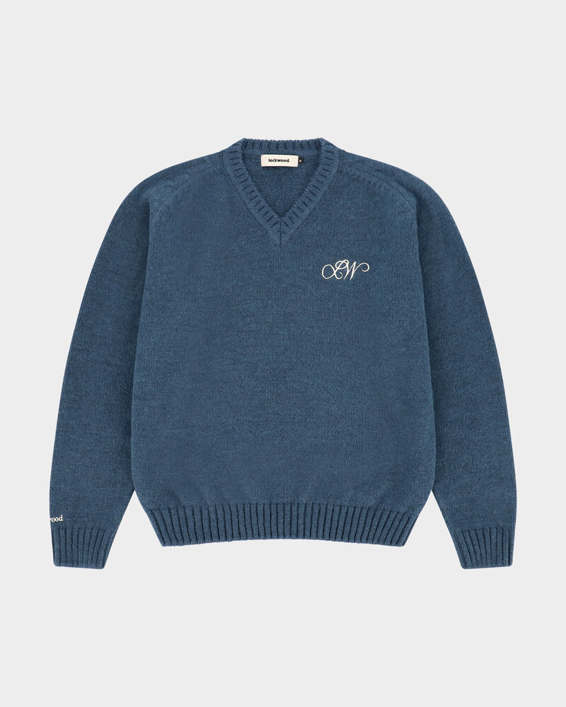 Lockwood Lockwood V-Neck Knit Sweater - Blue