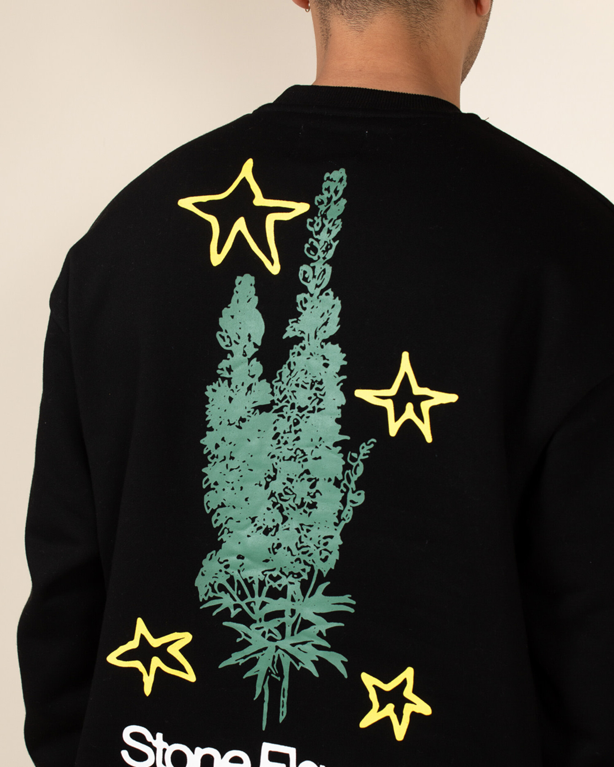 Butter Goods Stone Flower Crewneck Sweater - Black