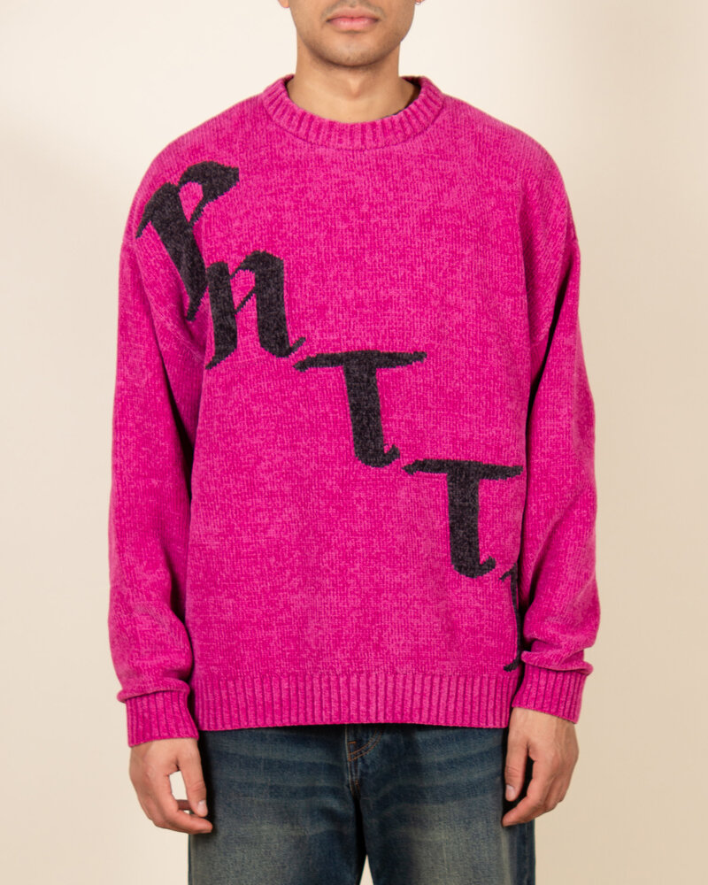 Patta Patta Chenille Knitted Sweater - Fuchsia Red