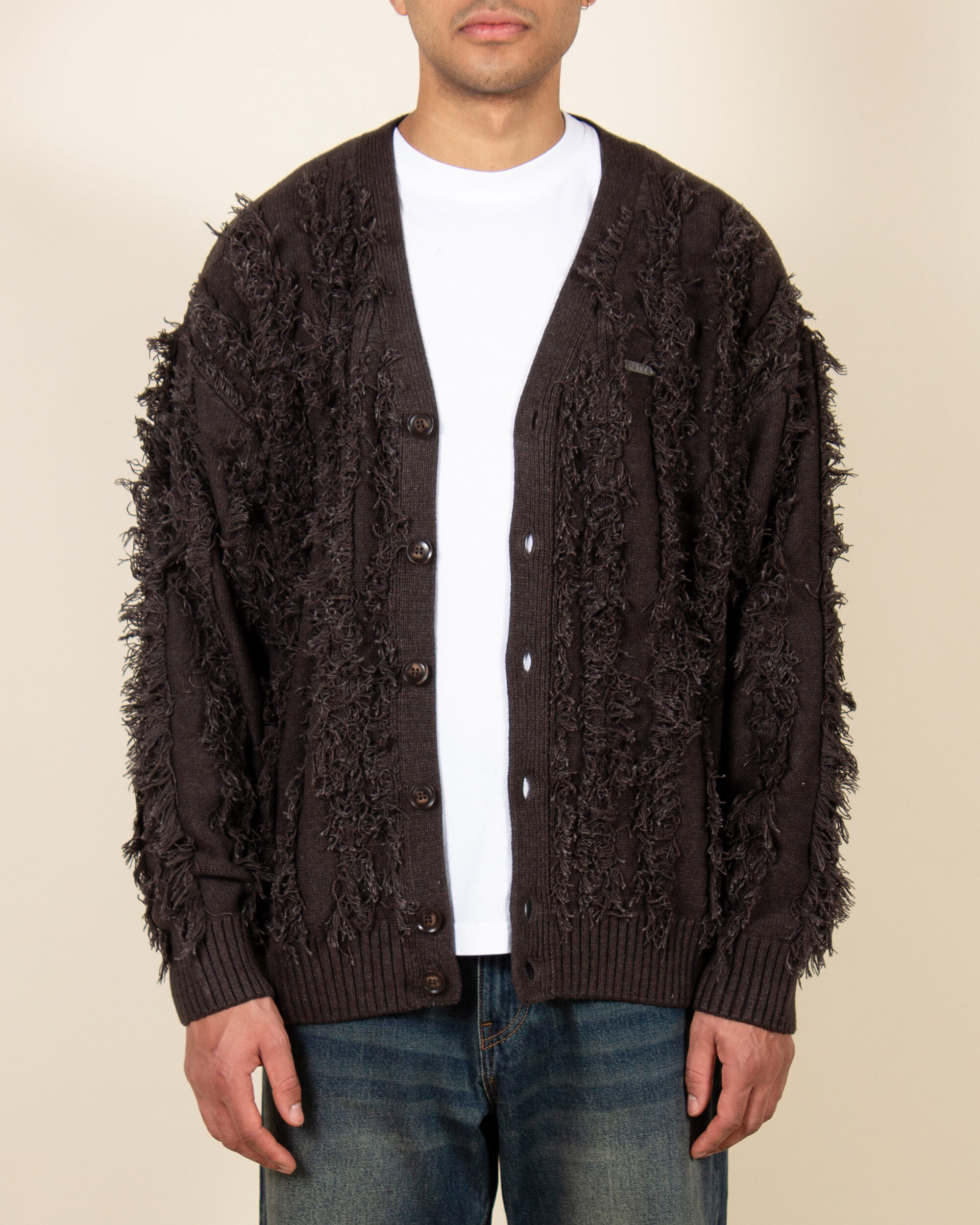 Patta Fringed Knitted Cardigan - Moonless Night