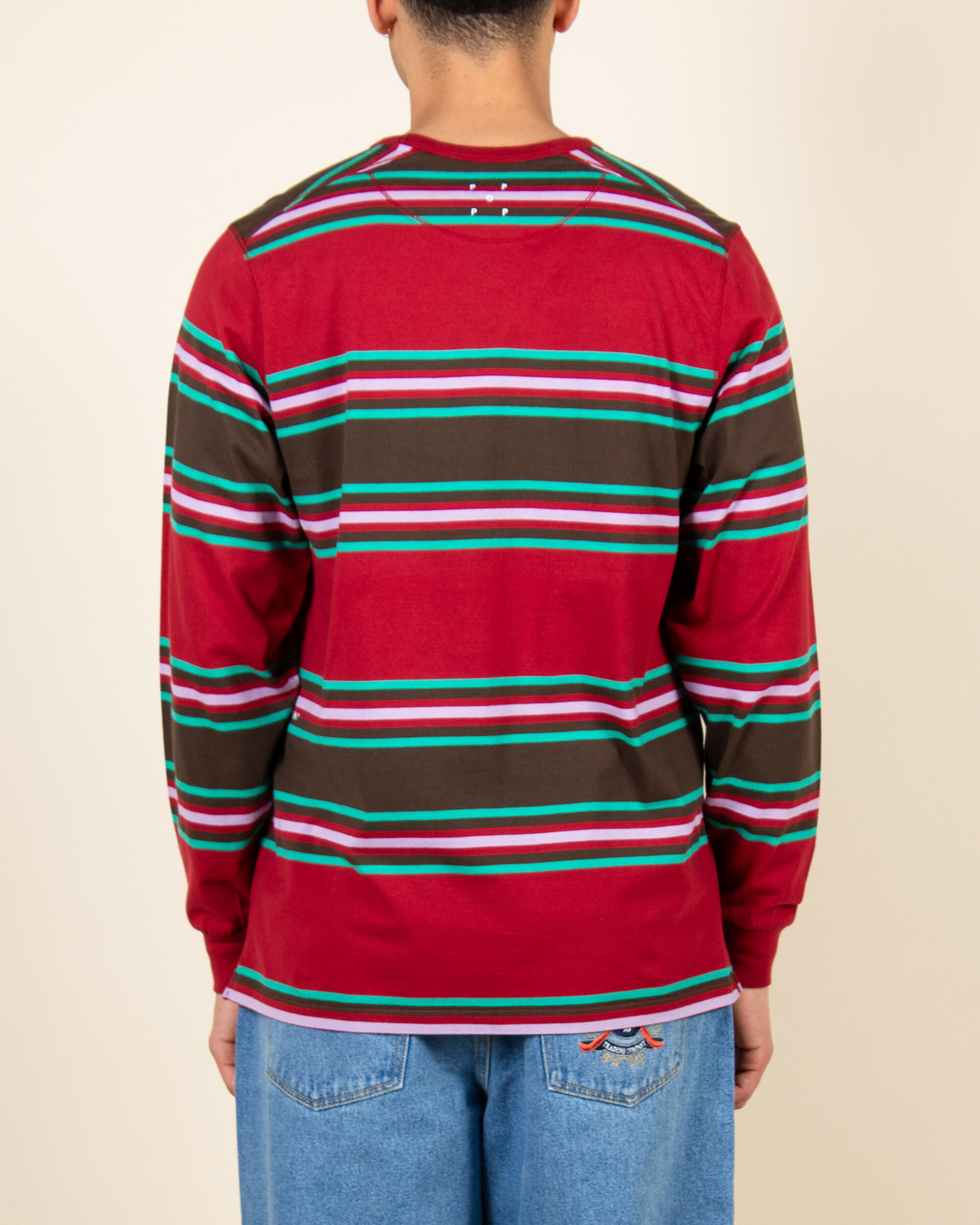 POP Striped Longsleeve T-Shirt - Rio Red