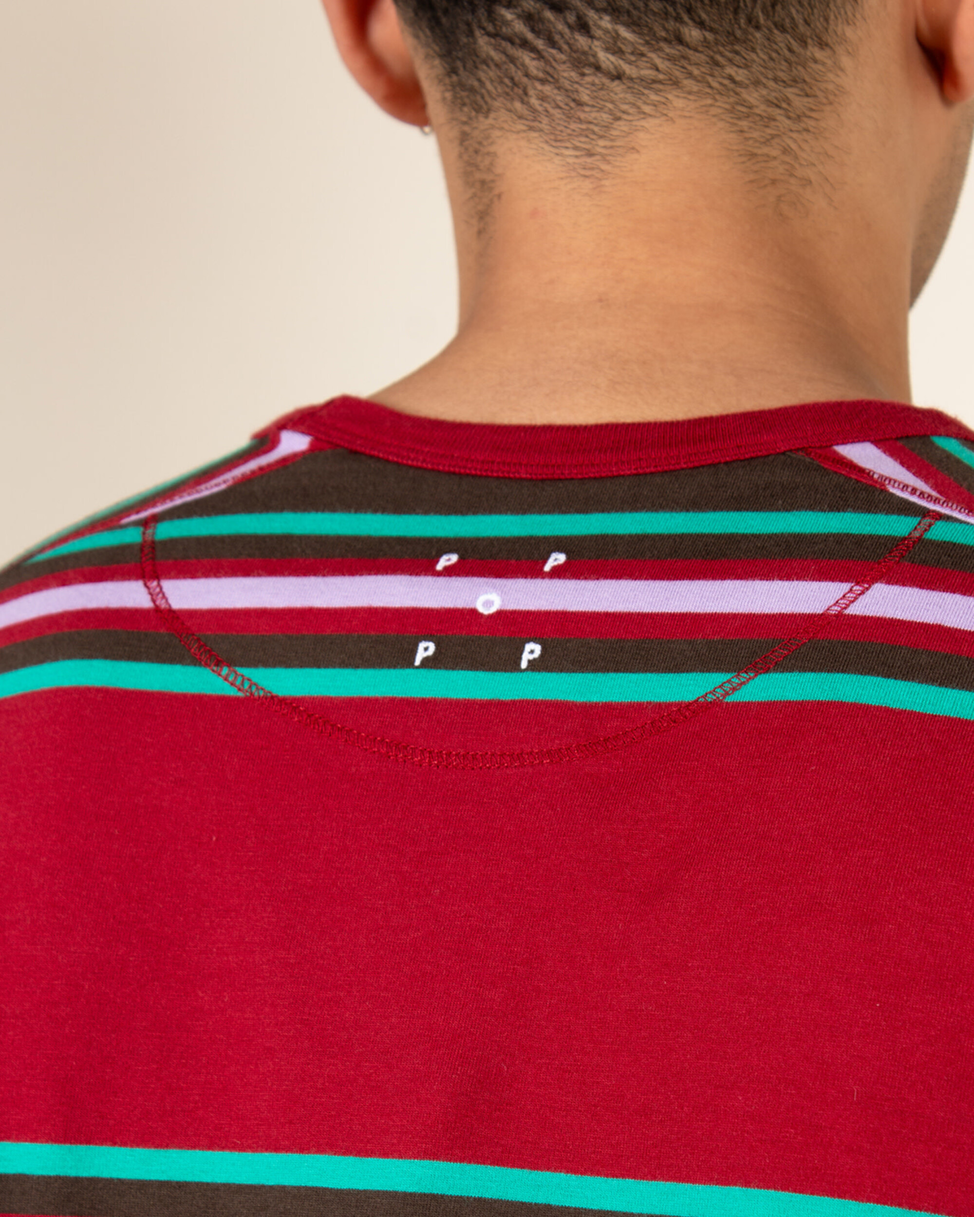 POP Striped Longsleeve T-Shirt - Rio Red