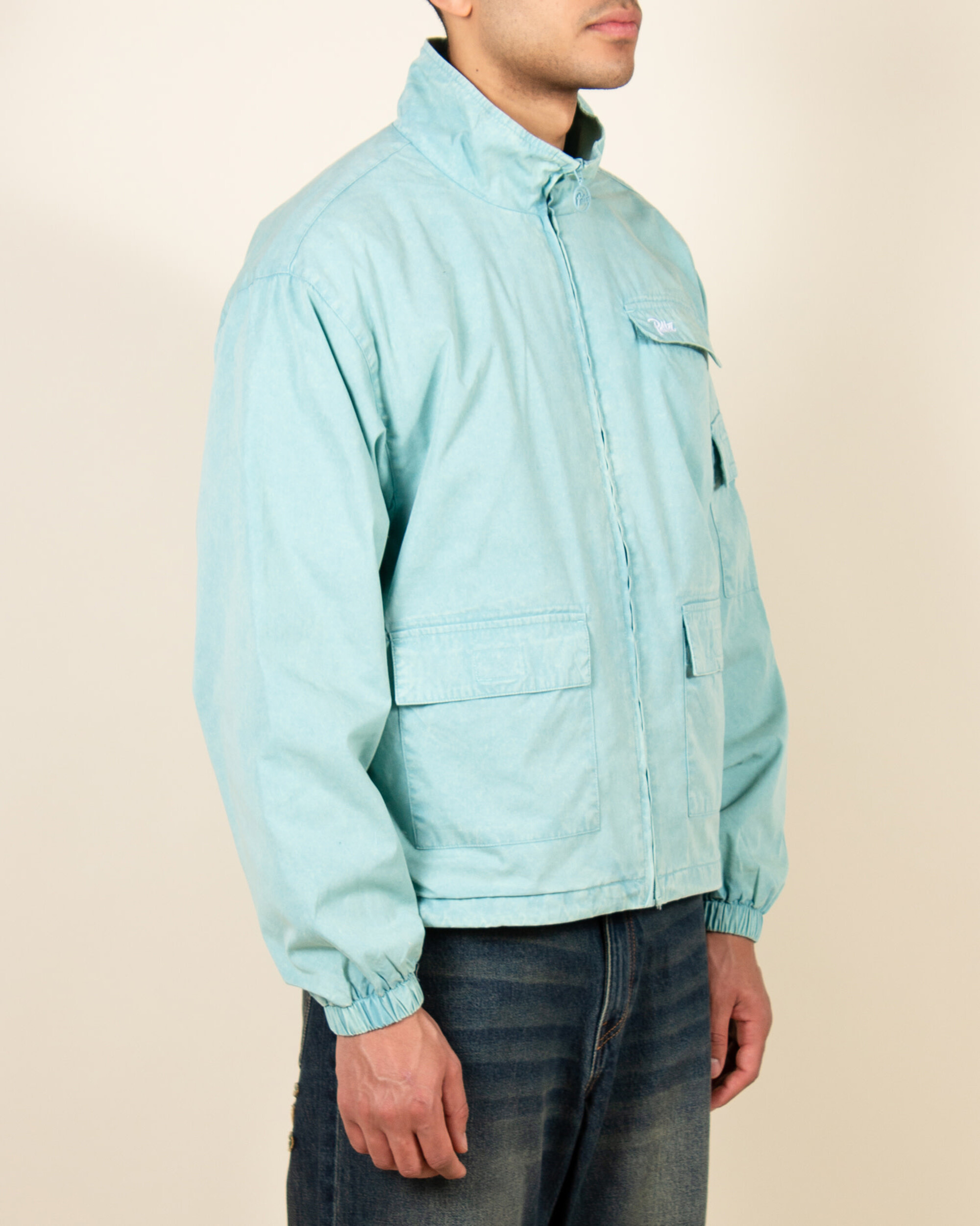 Patta Acid Washed Track Jacket - Blue Radiance