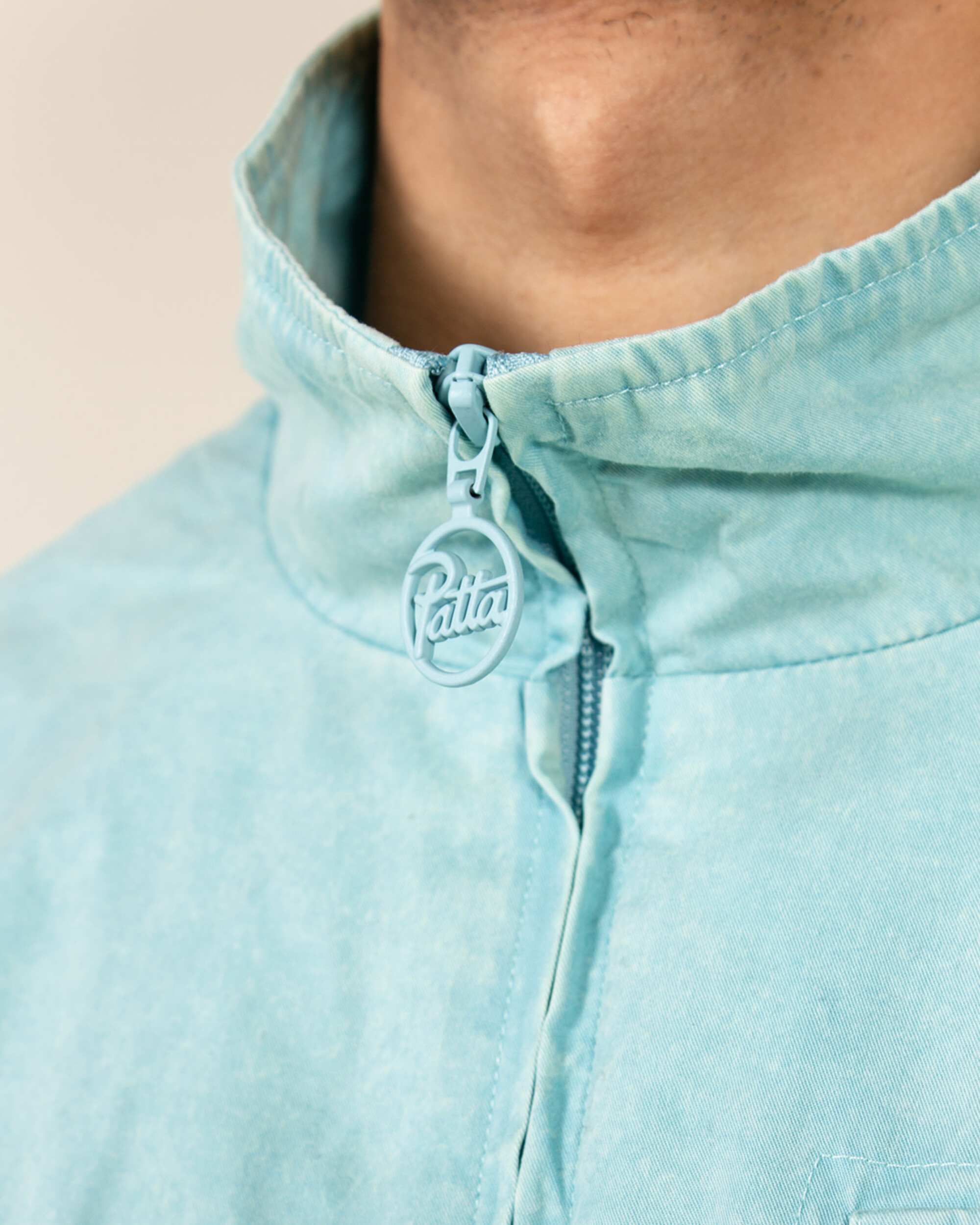 Patta Acid Washed Track Jacket - Blue Radiance