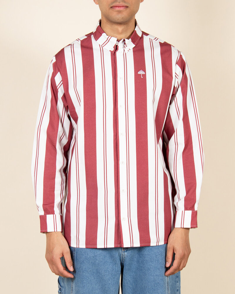 Helas Helas Laba Longsleeve Shirt - White/Burgundy