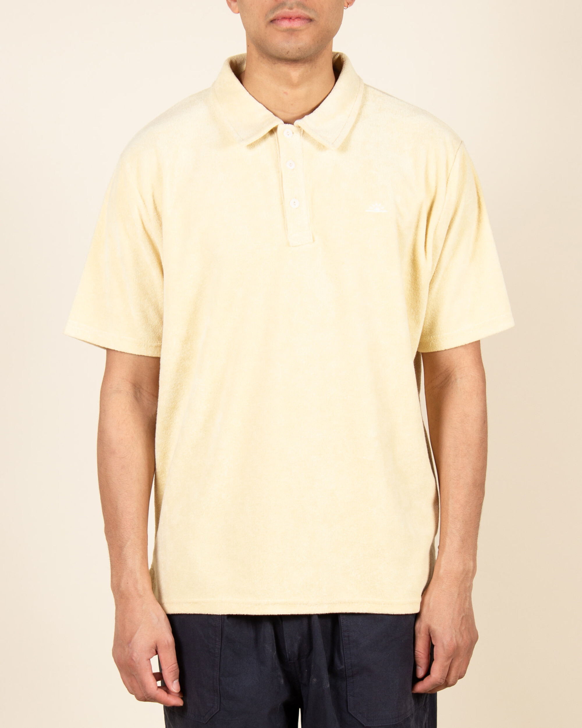 Kappy Sunrise Terry Collar T-Shirt - Butter