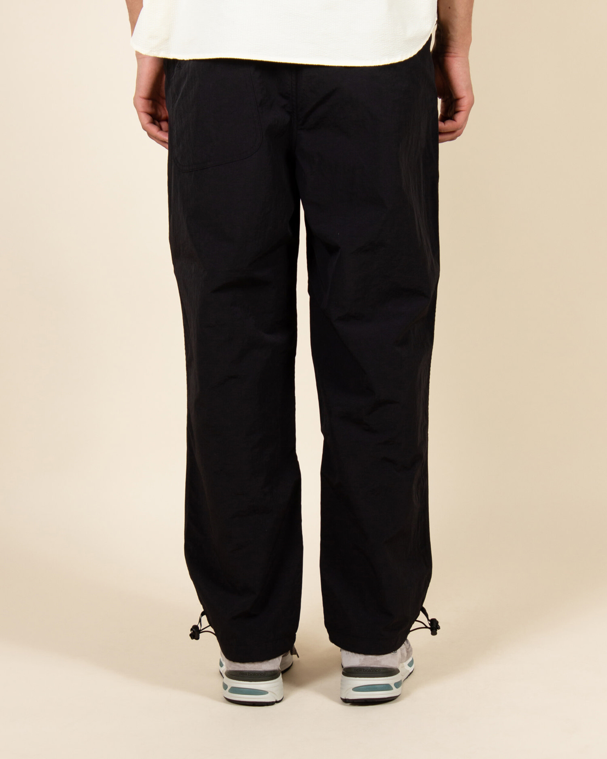 Kappy Two Tuck Wide Nylon Pants - Black