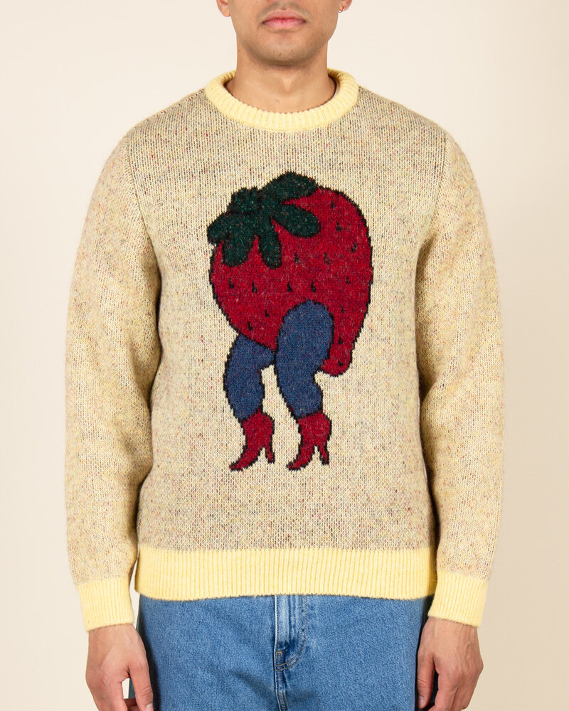 Parra Parra Stupid Strawberry Knitted Pullover - Yellow