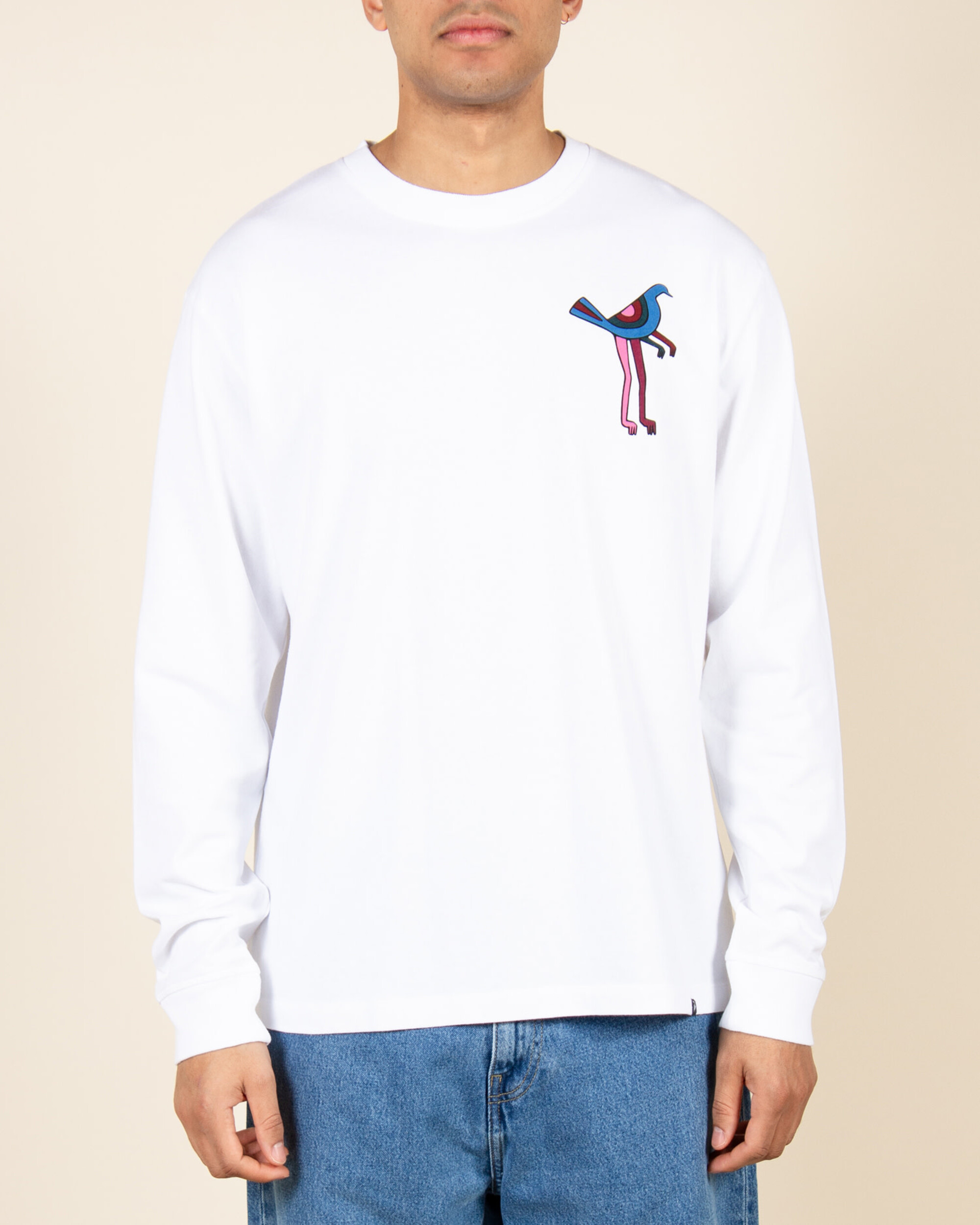 Parra Wine And Books Longsleeve T-Shirt - White