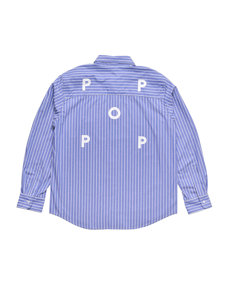 Pop Trading Co POP Logo Striped Shirt - Blue