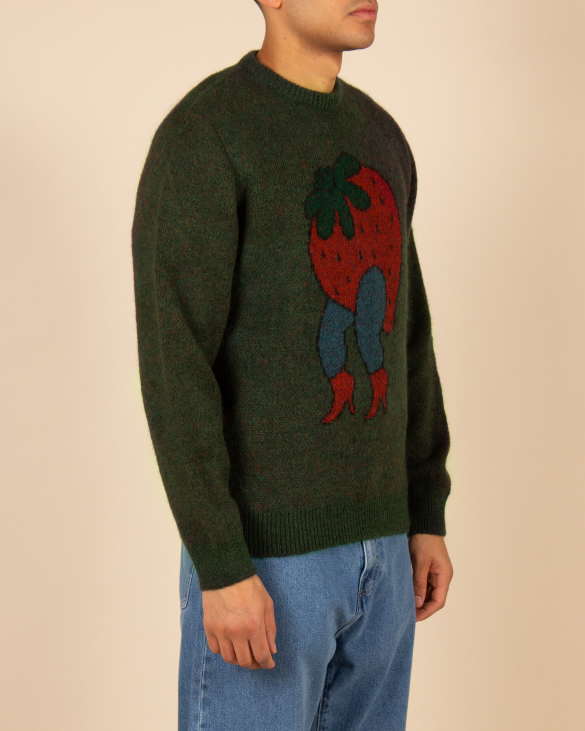 Parra Stupid Strawberry Knitted Pullover - Hunter Green