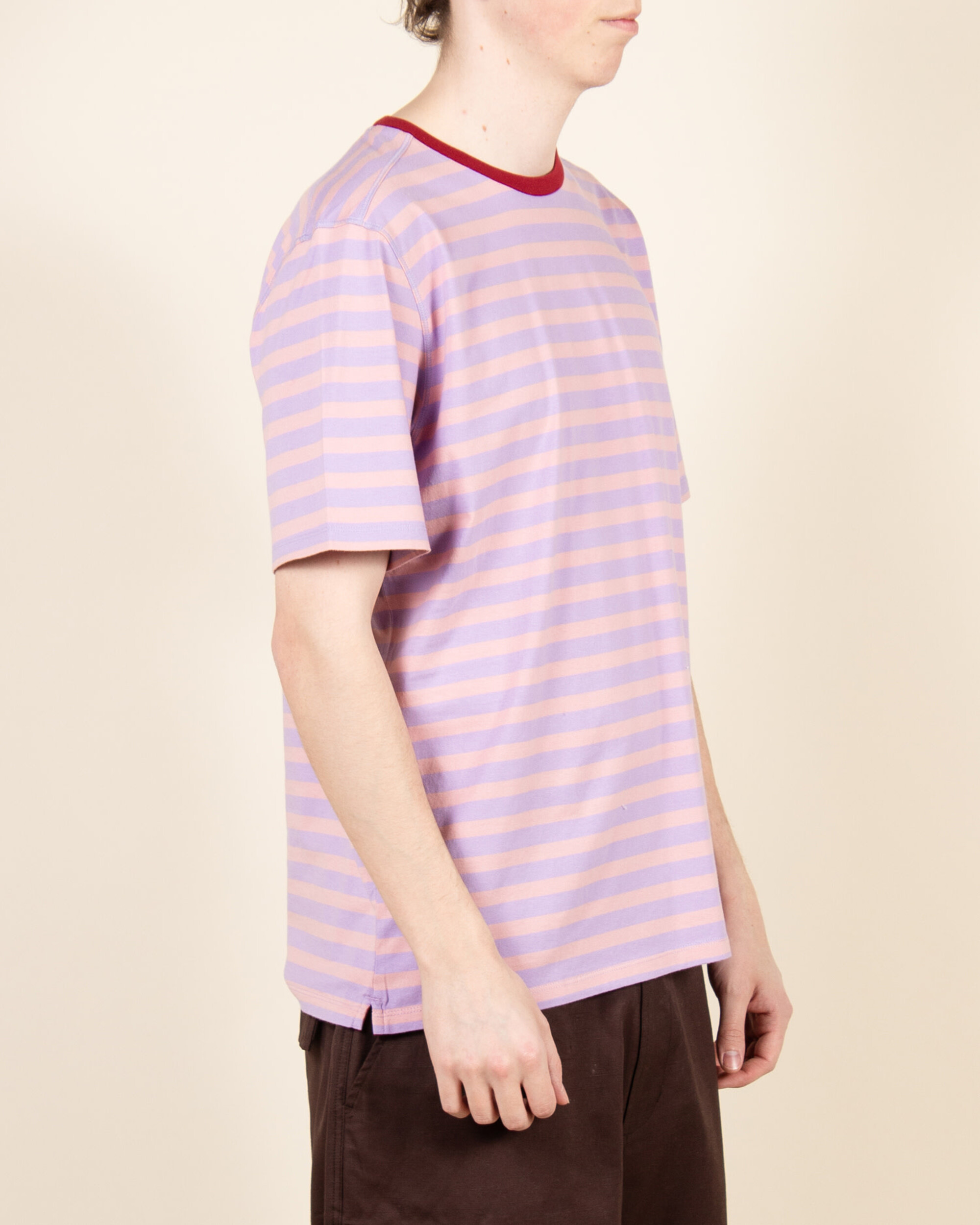 POP Striped Logo T-shirt - Zephyr/Viola