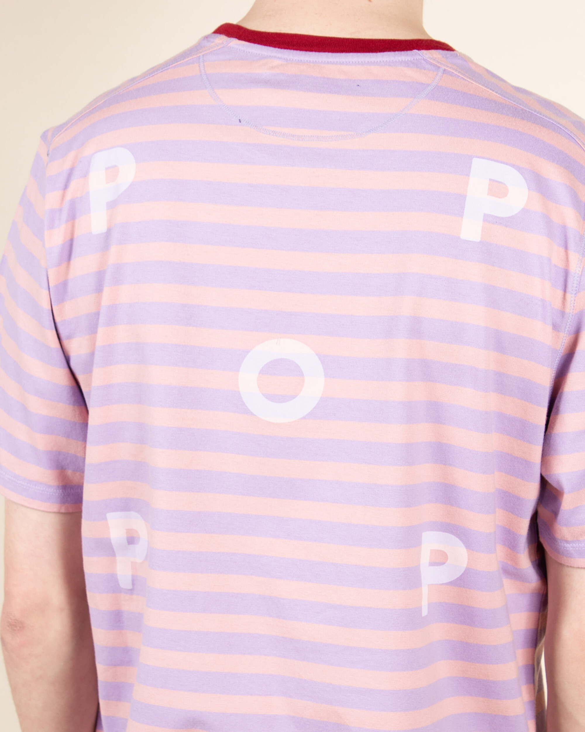 POP Striped Logo T-shirt - Zephyr/Viola