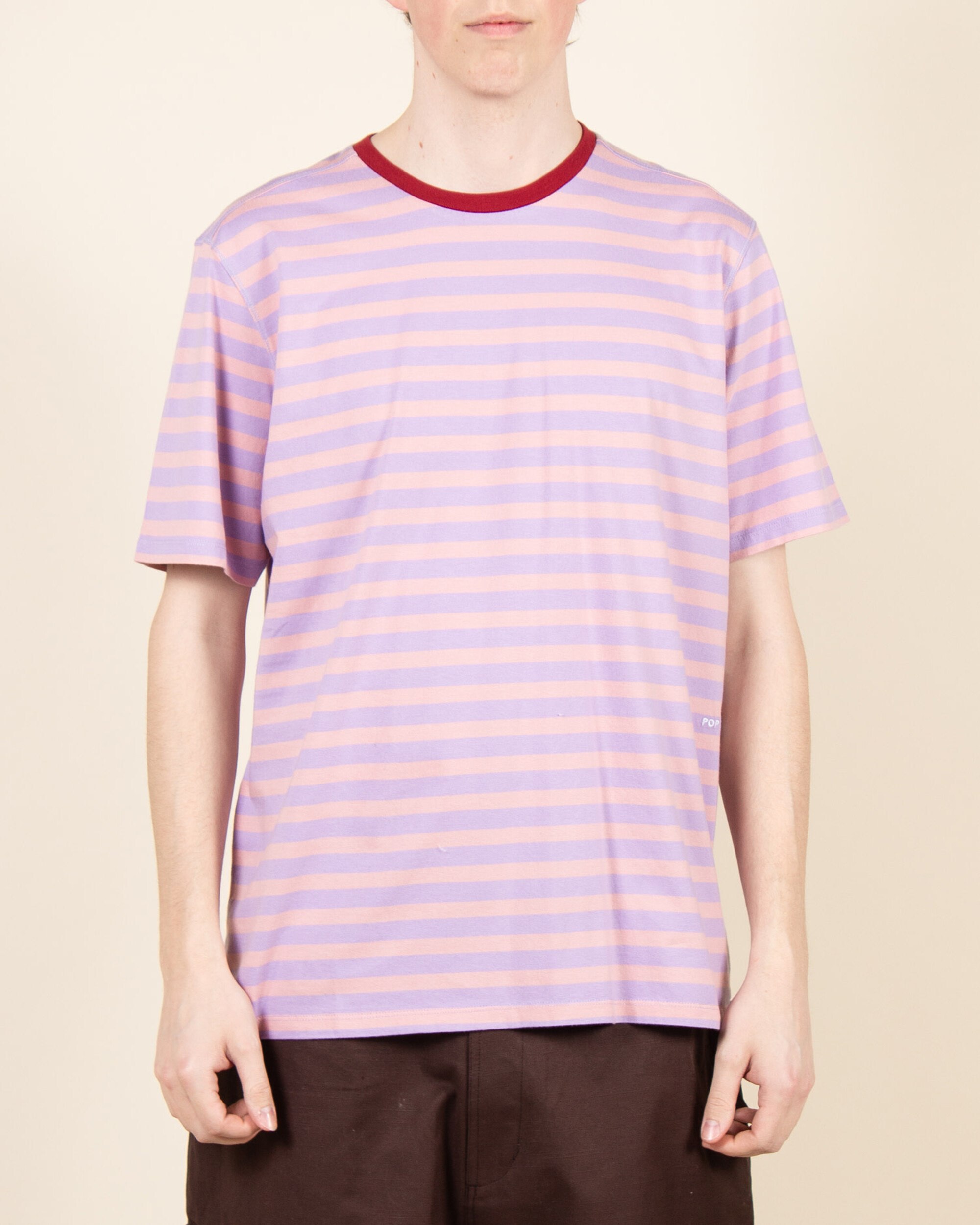 POP Striped Logo T-shirt - Zephyr/Viola