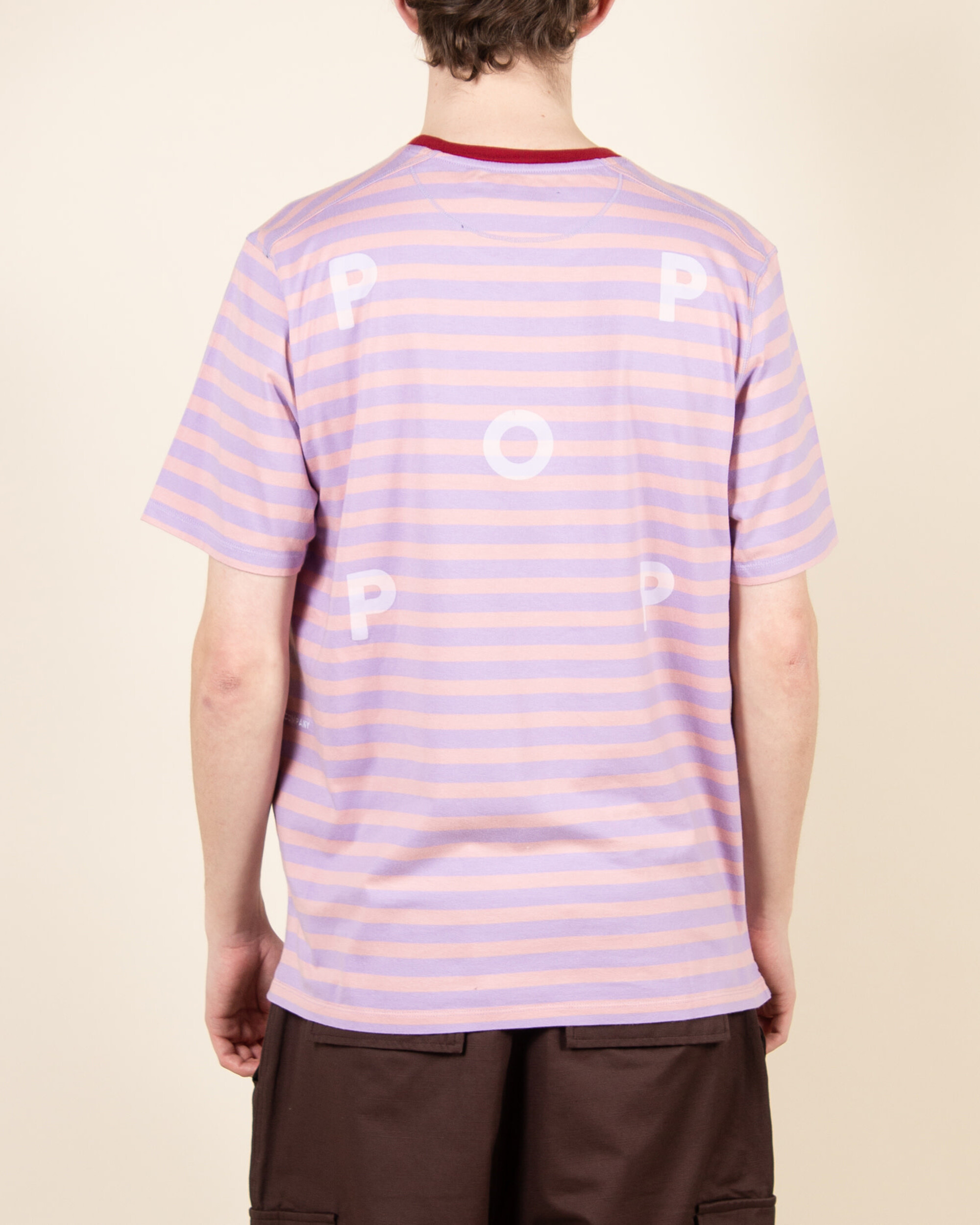 POP Striped Logo T-shirt - Zephyr/Viola