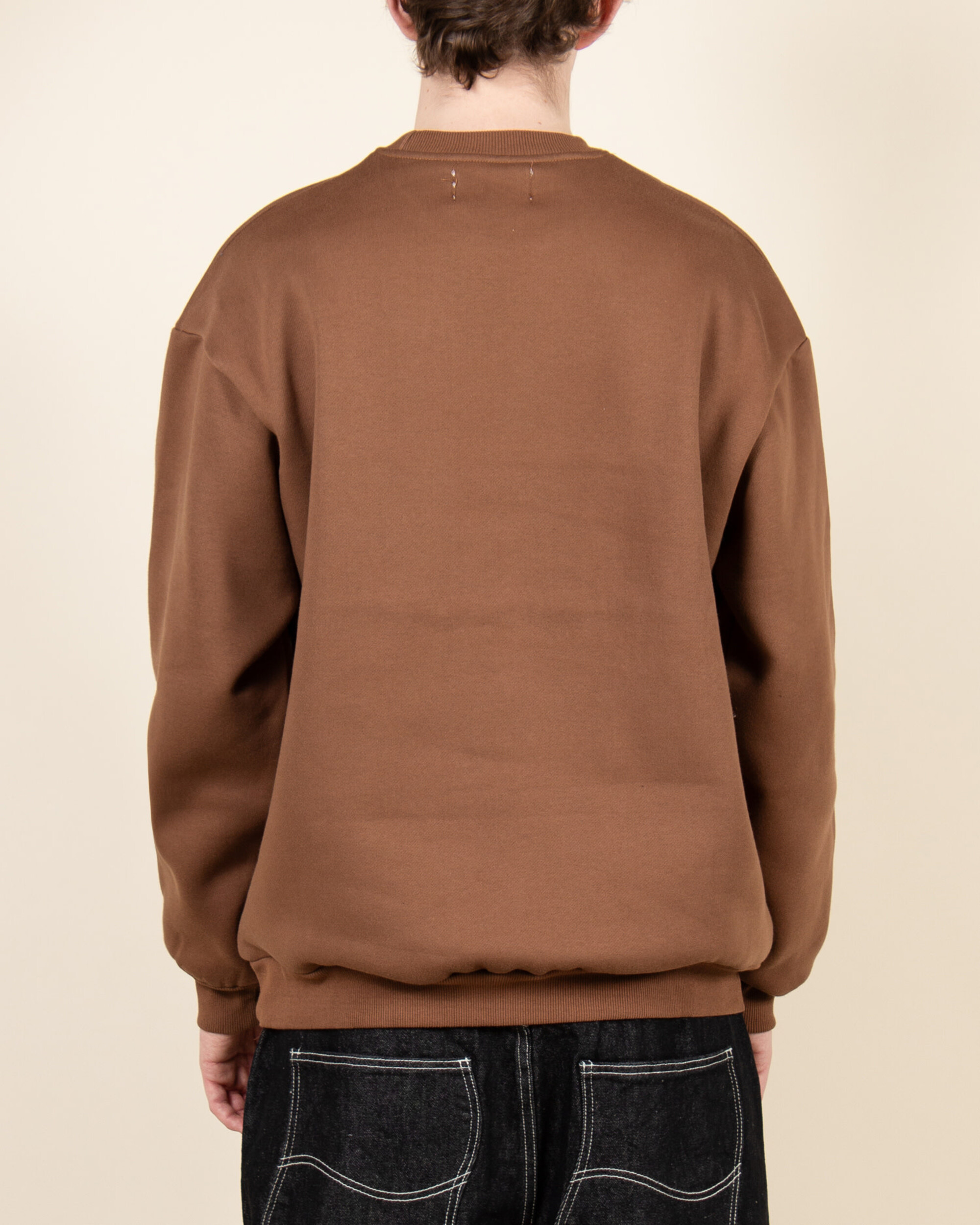 Cash Only Stop Crewneck - Brown