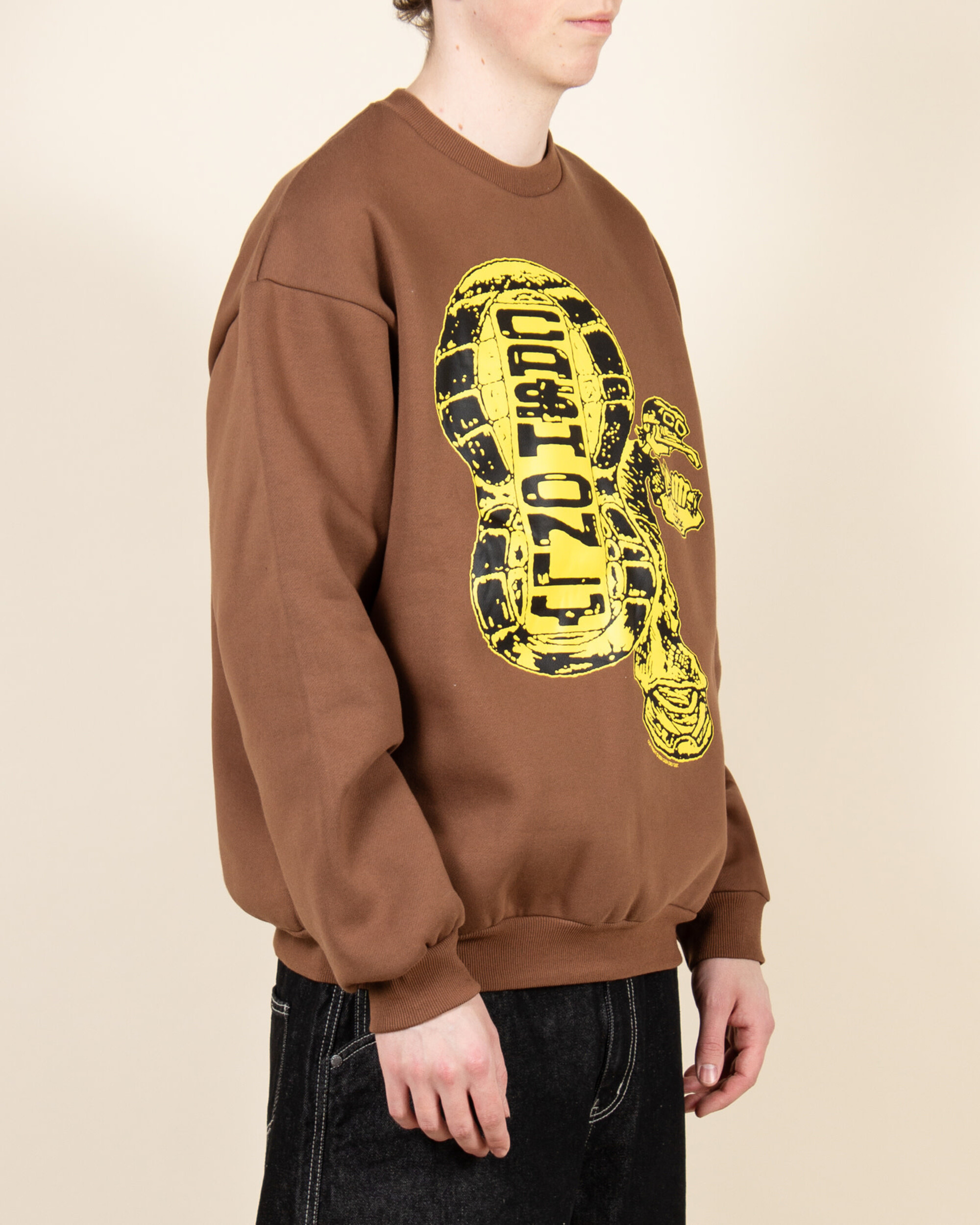 Cash Only Stop Crewneck - Brown