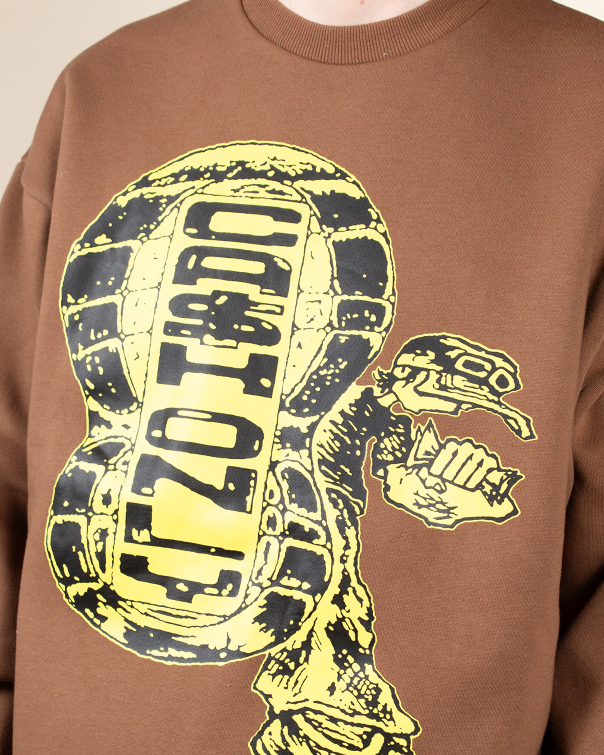 Cash Only Stop Crewneck - Brown