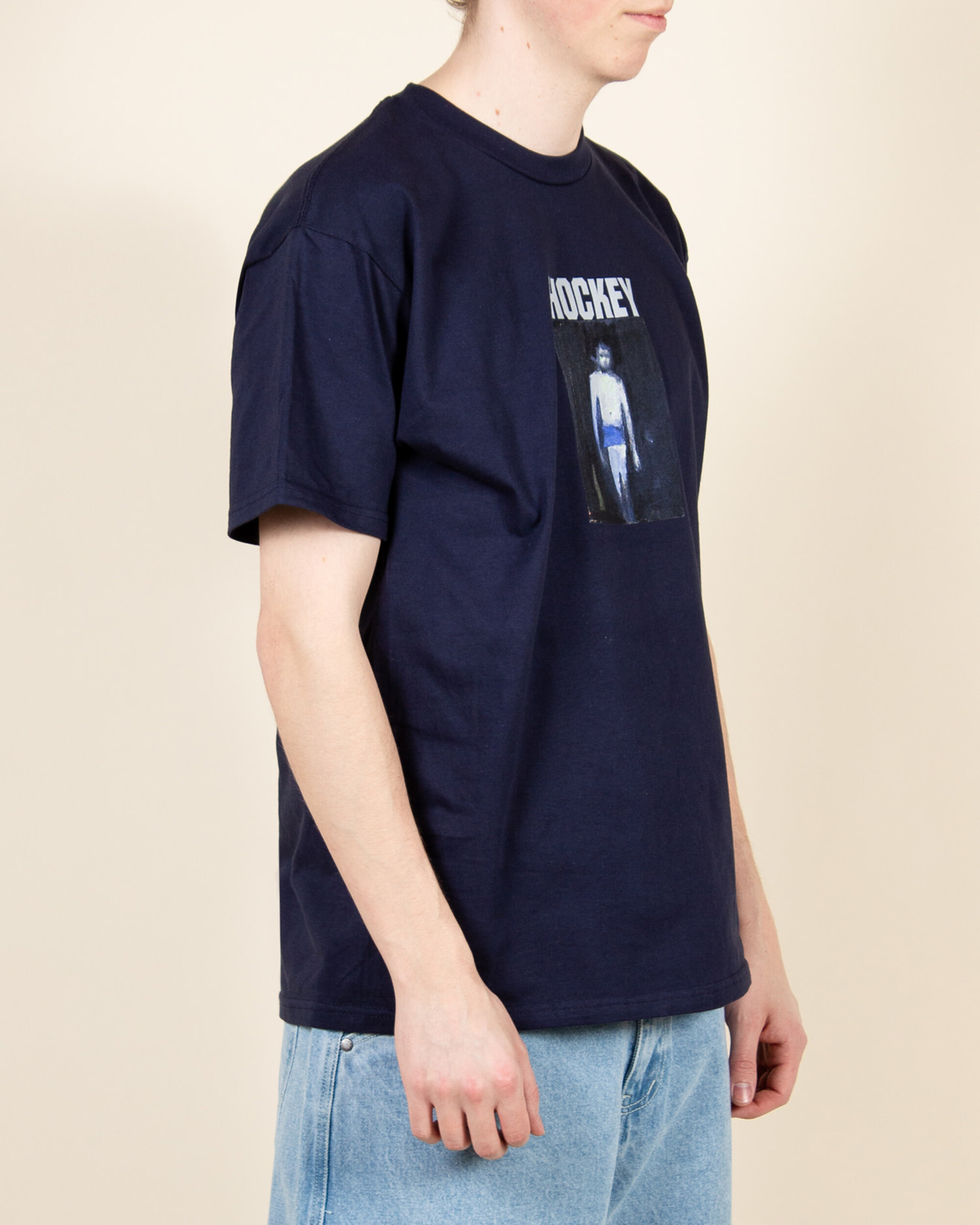 Hockey 50 % of Anxiety Tee - Navy