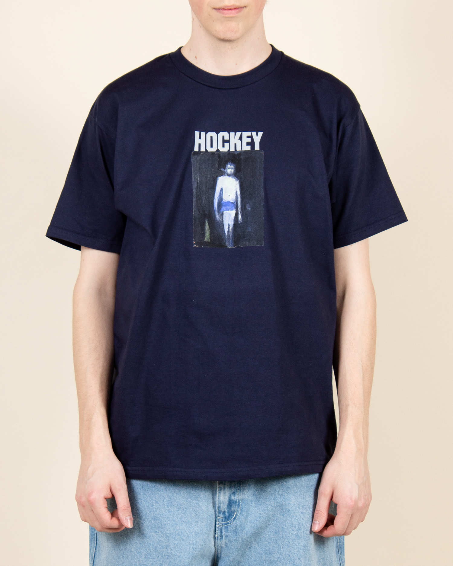 【HOCKEY】 50% OF ANXIETY TEE NAVY Hockey 50% Of Anxiety T-Shirt - Navy | Flatspot