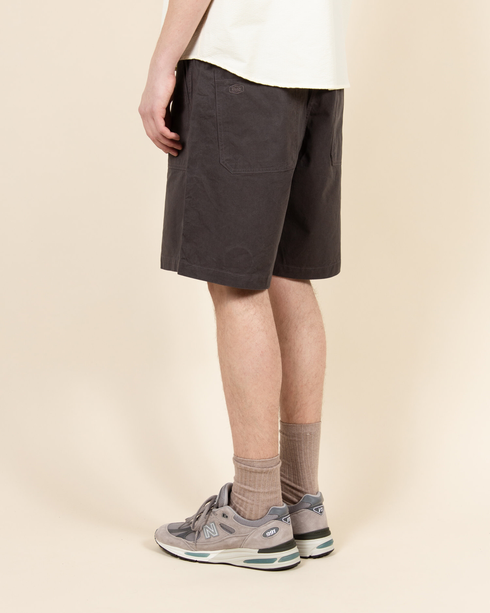 Kappy One Tuck Wide Fatigue Half Pants - Charcoal