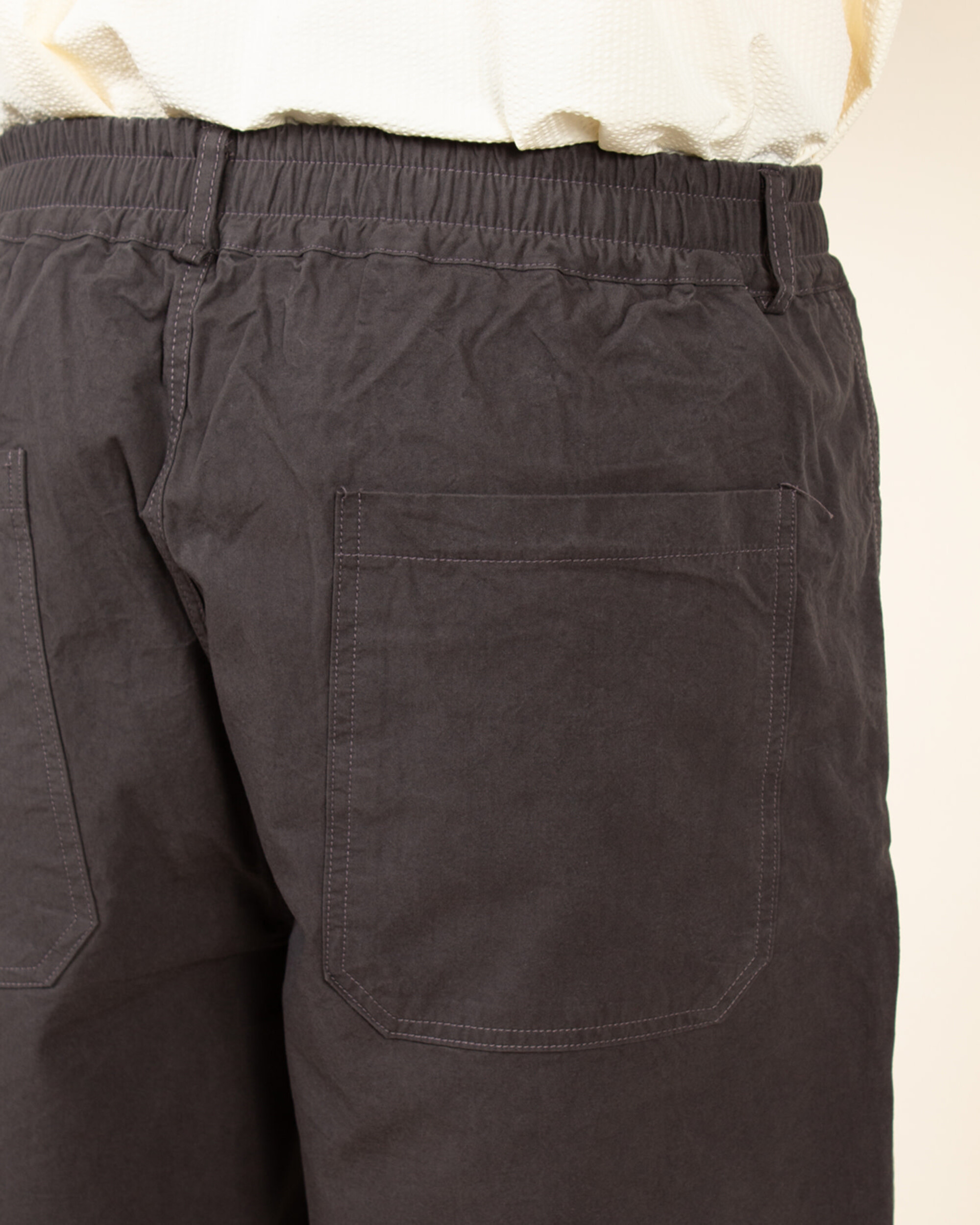 Kappy One Tuck Wide Fatigue Half Pants - Charcoal