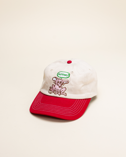 buttergoods Butter Goods Rodent 6 Panel Cap - Natural/Burnt Red