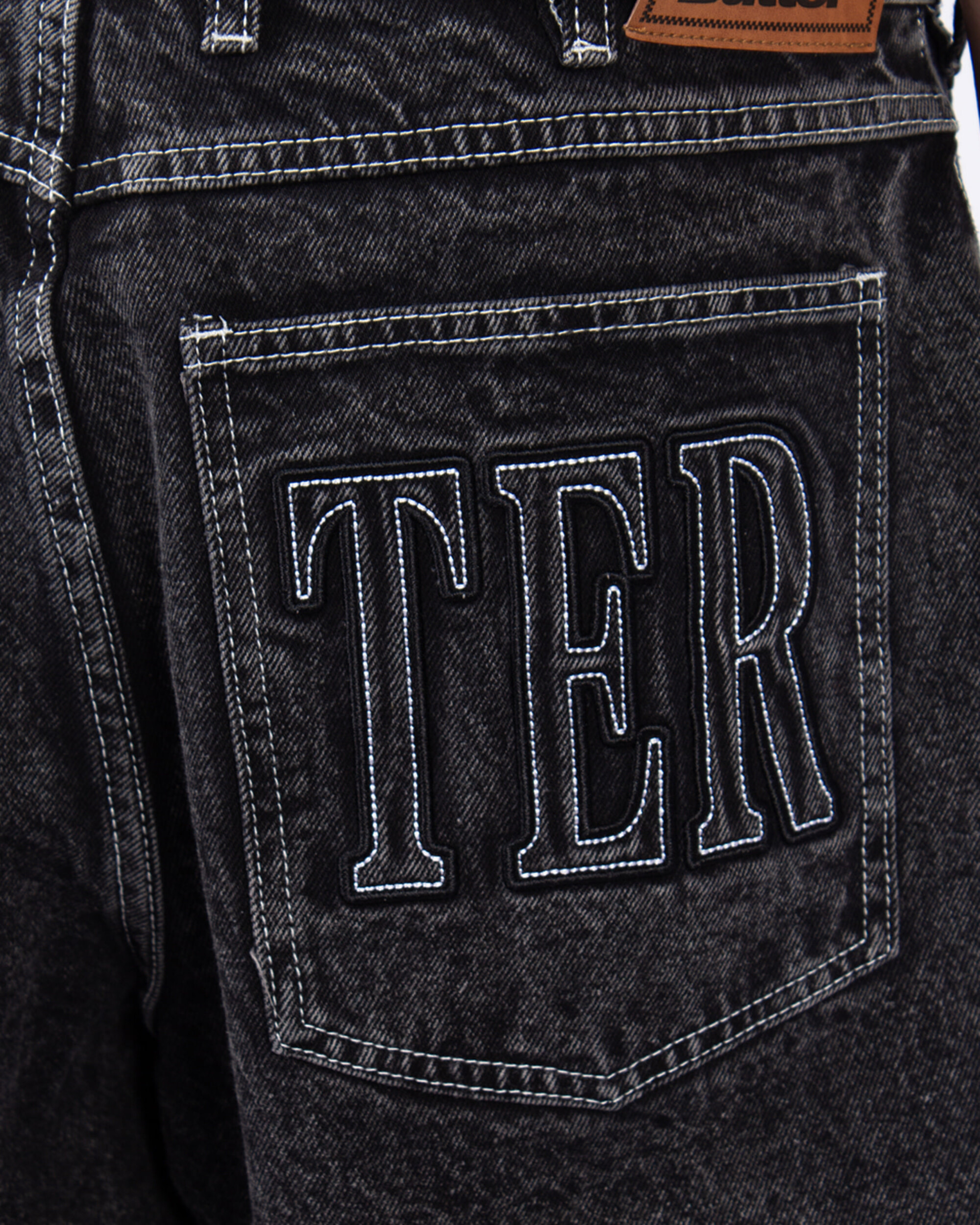 Butter Goods Applique Denim Jeans - Acid Black