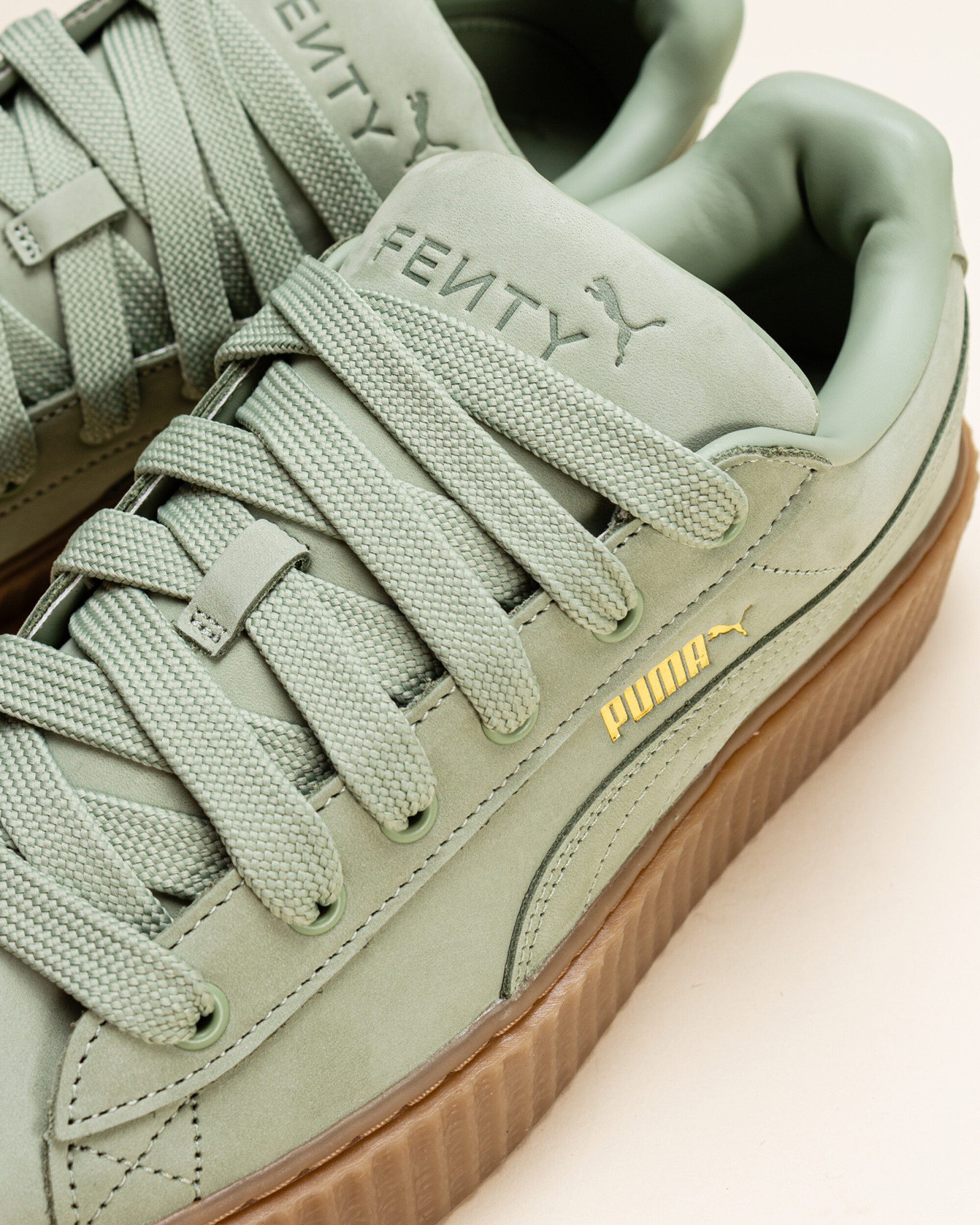 Puma  x Fenty Creeper Phatty Nubuck Green Fog /Puma Gold/Gum