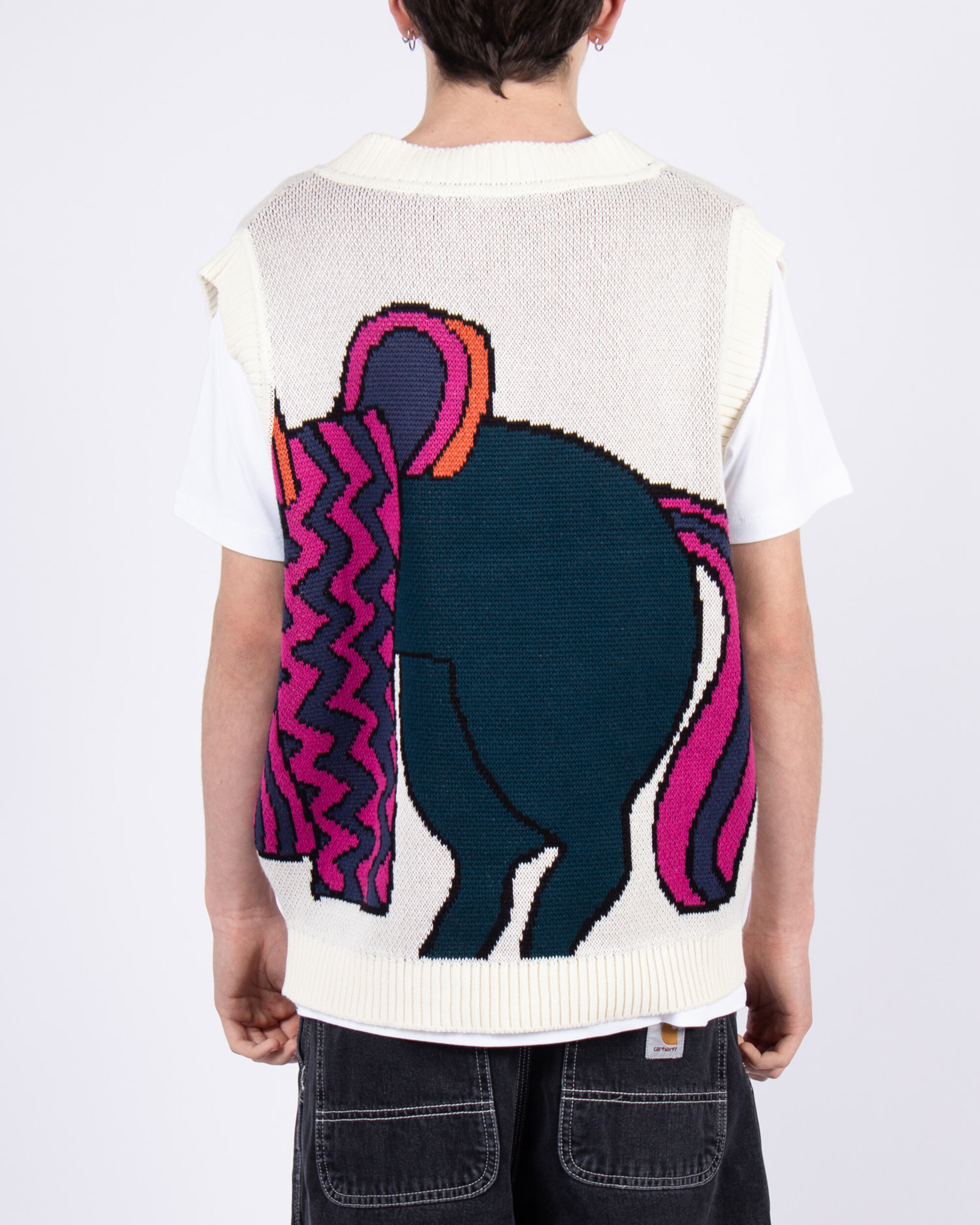 Parra Knitted Horse Knitted Spencer - Off White