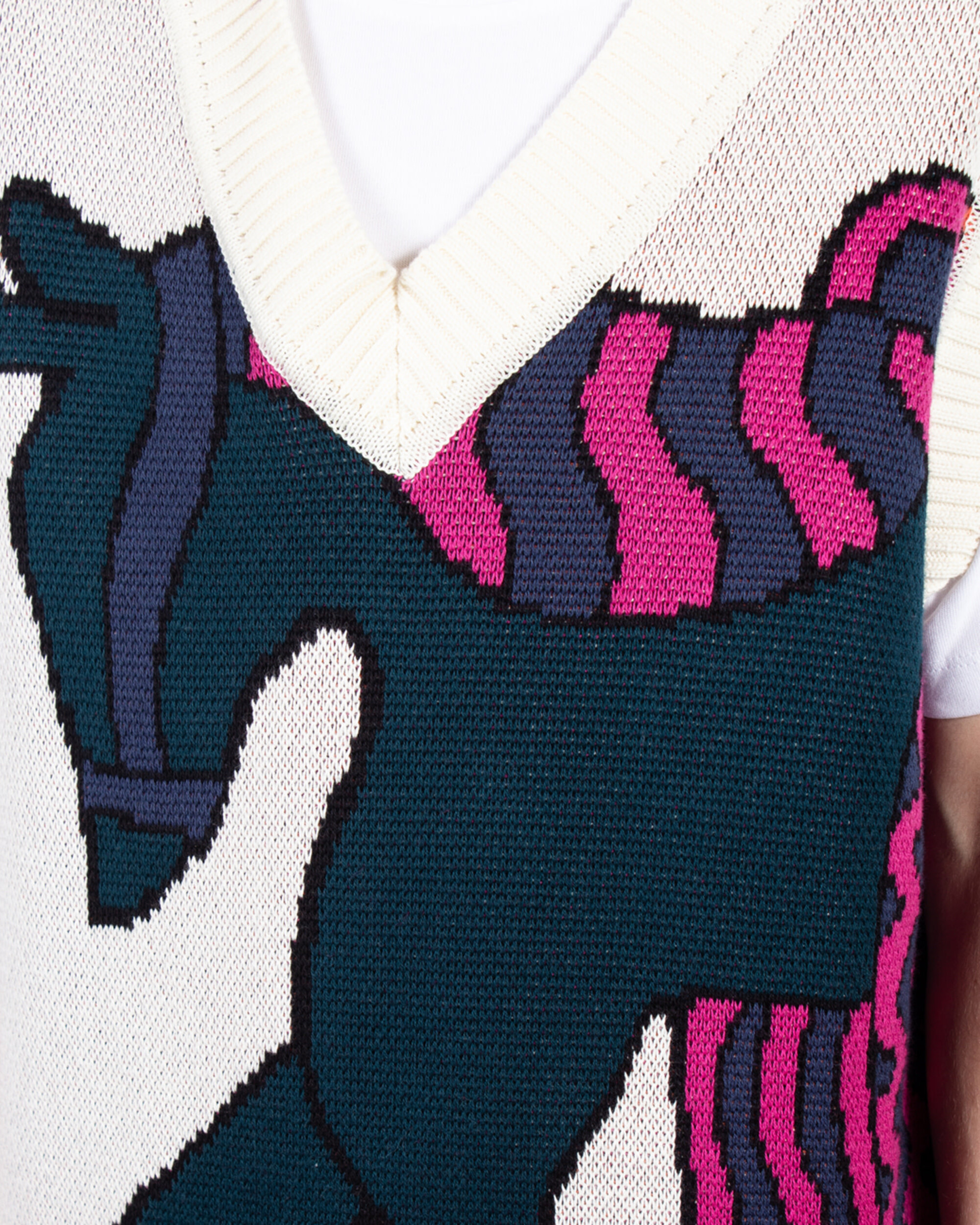 Parra Knitted Horse Knitted Spencer - Off White