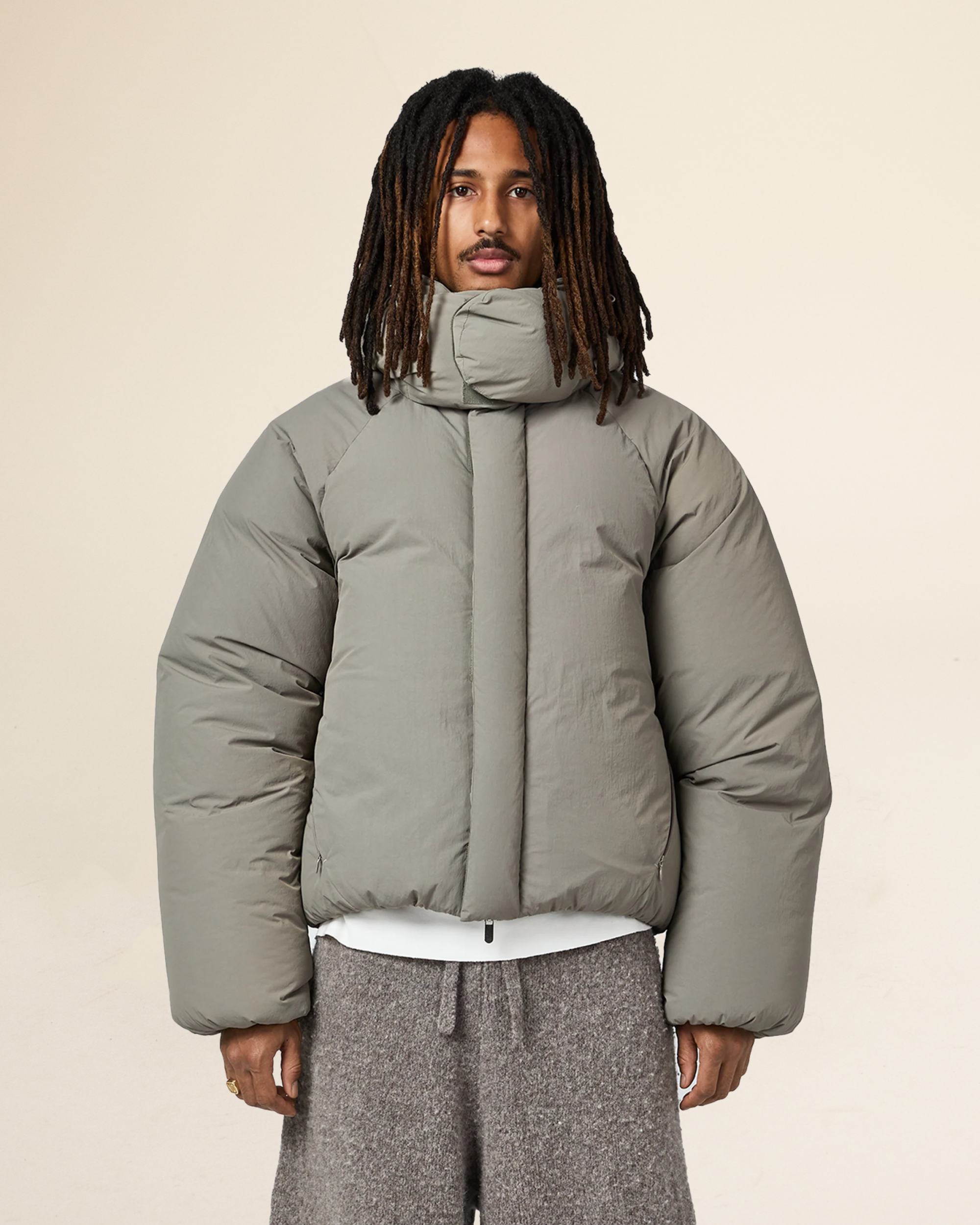 Seventh Space Coat Puffer Jacket - Stone