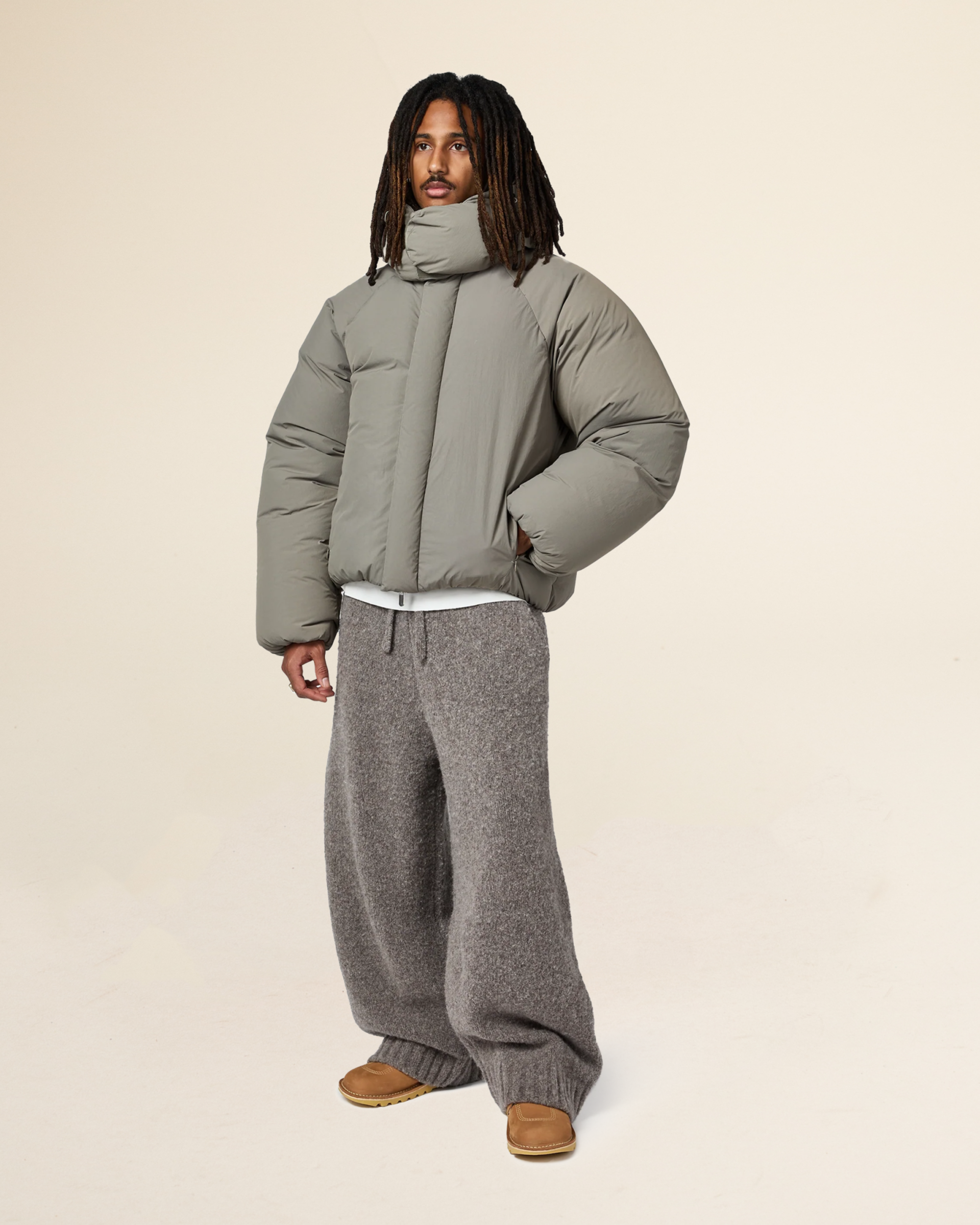 Seventh Space Coat Puffer Jacket - Stone